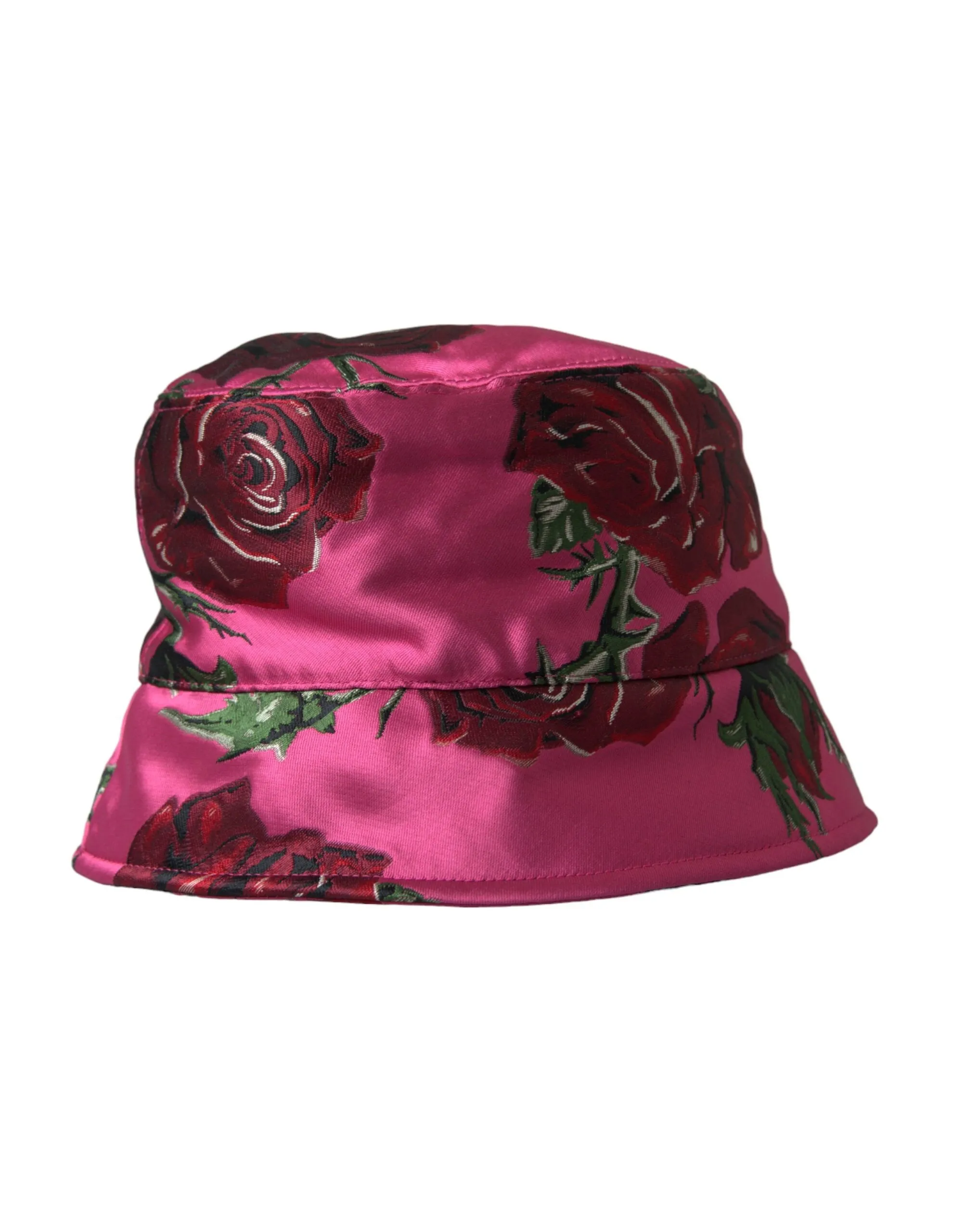 Dolce & Gabbana Men's Pink Floral Cap Cotton Bucket Hat Men
