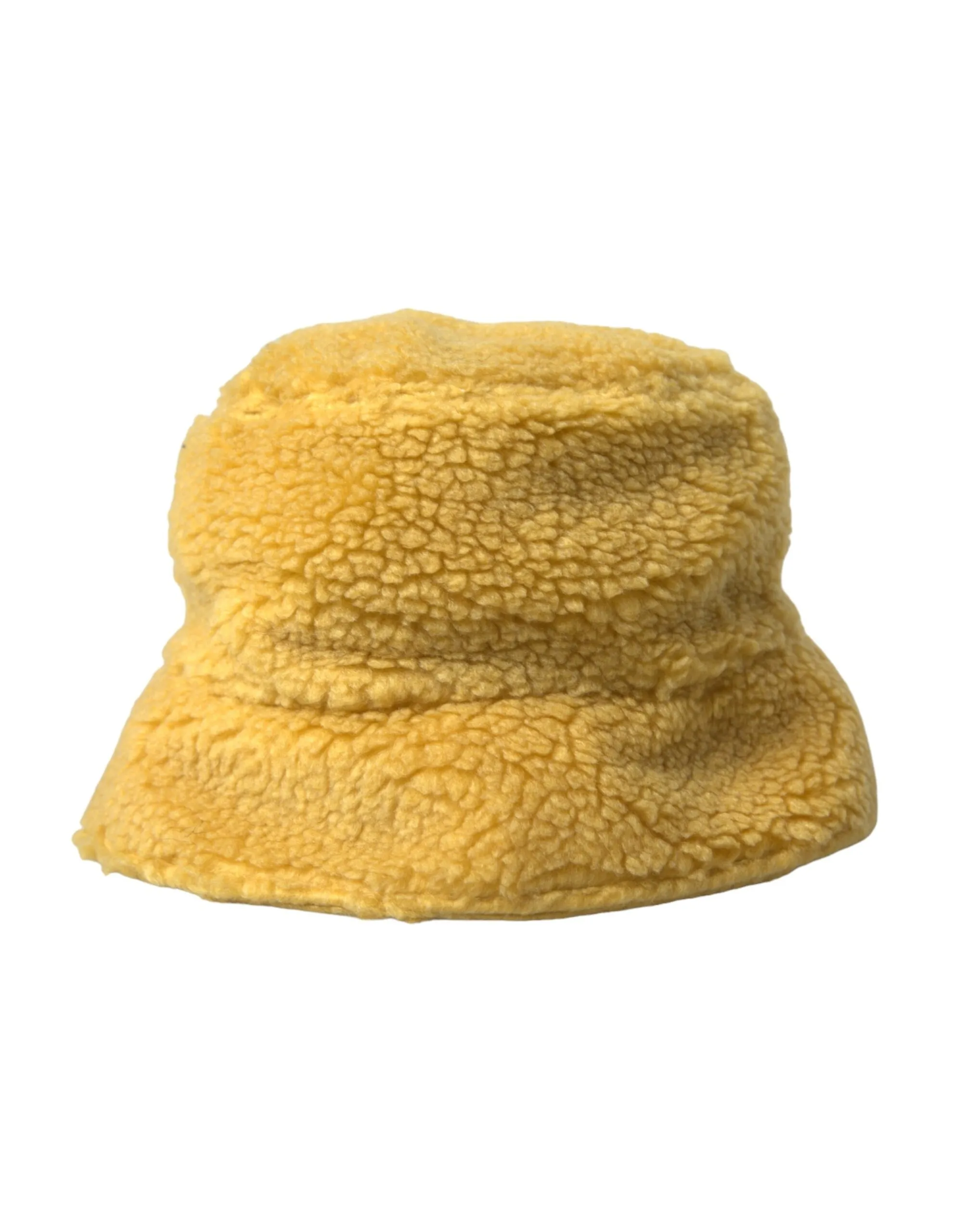 Dolce & Gabbana Men's Yellow Fluffy Fleece Fur Bucket Hat Men