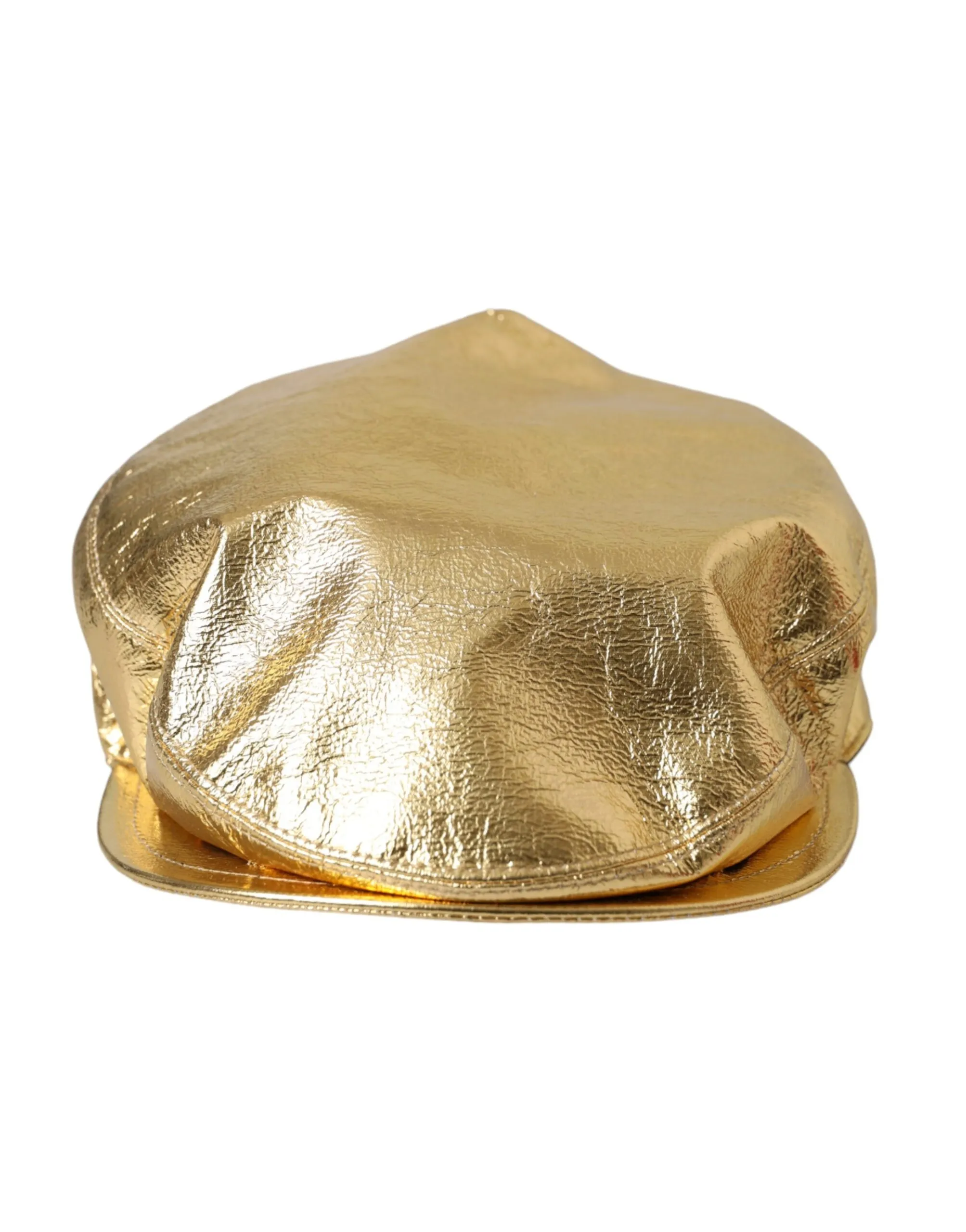 Dolce & Gabbana Men's Metallic Gold Polyester Newsboy Hat Men