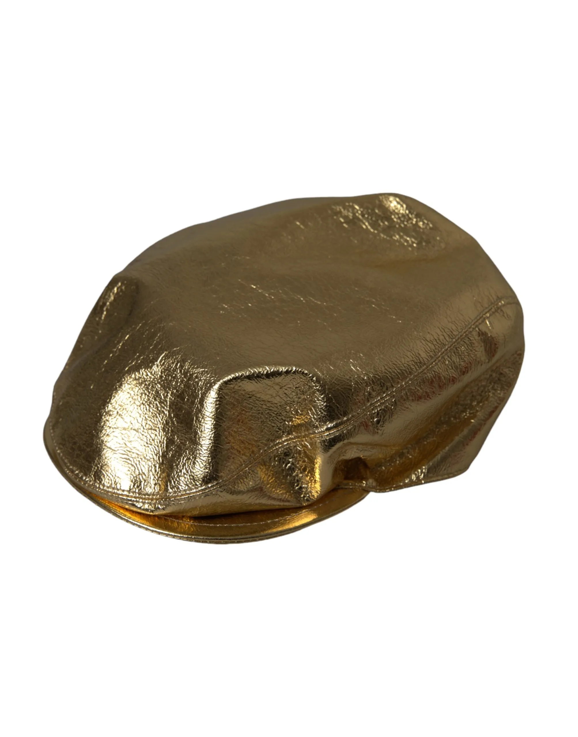 Dolce & Gabbana Men's Metallic Gold Polyester Newsboy Hat Men