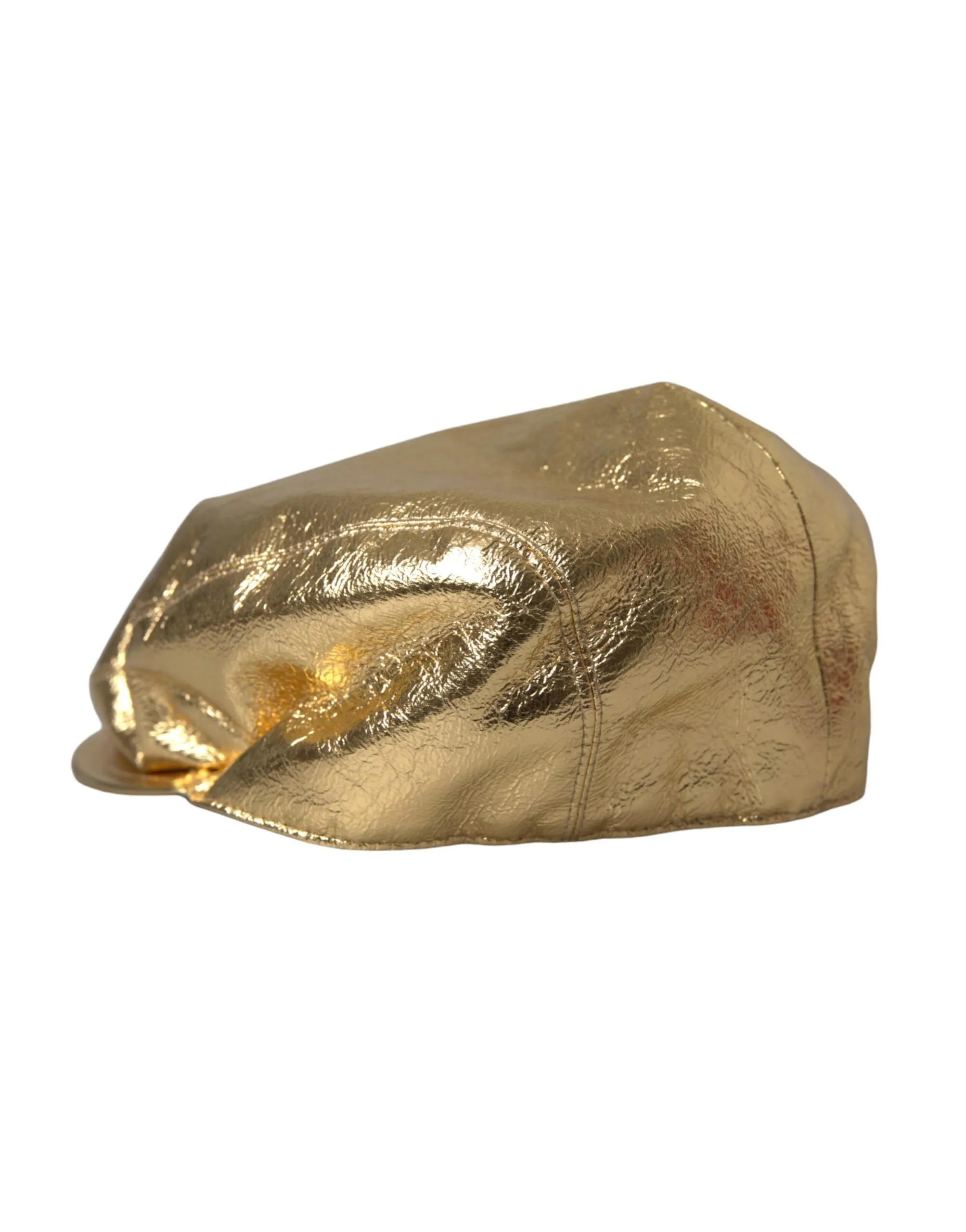 Dolce & Gabbana Men's Metallic Gold Polyester Newsboy Hat Men