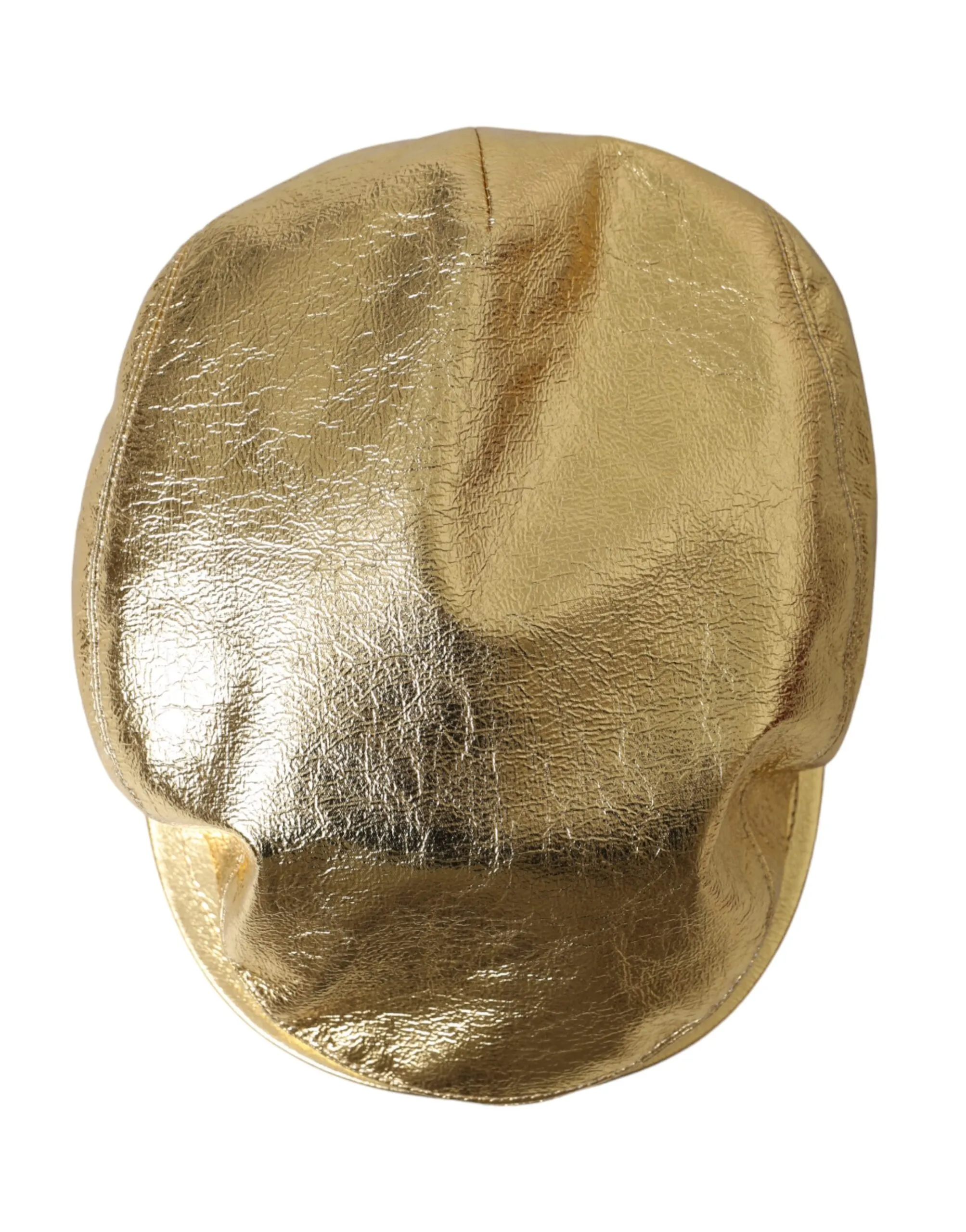Dolce & Gabbana Men's Metallic Gold Polyester Newsboy Hat Men