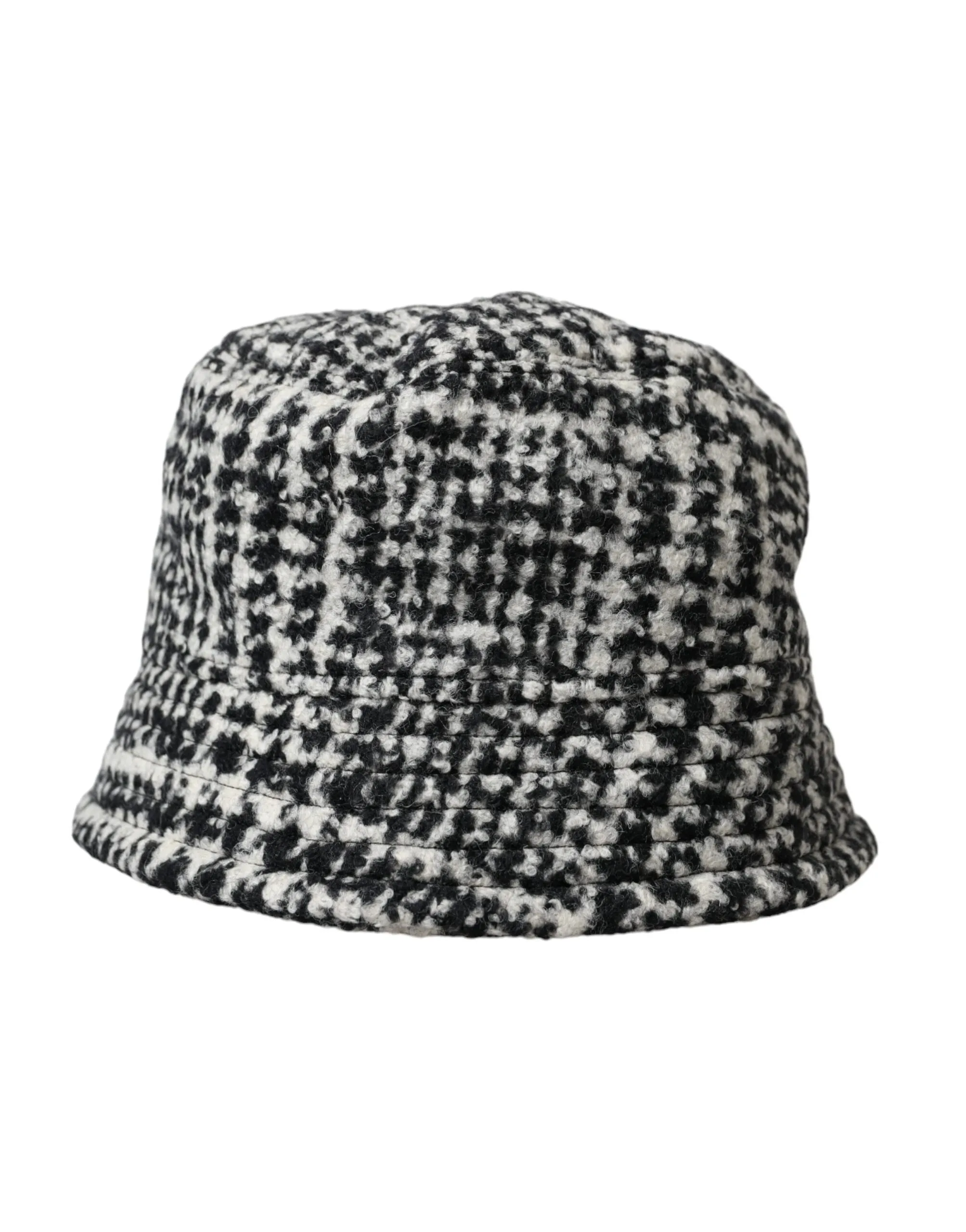 Dolce & Gabbana Men's Black White Tweed Wool Bucket Hat Men
