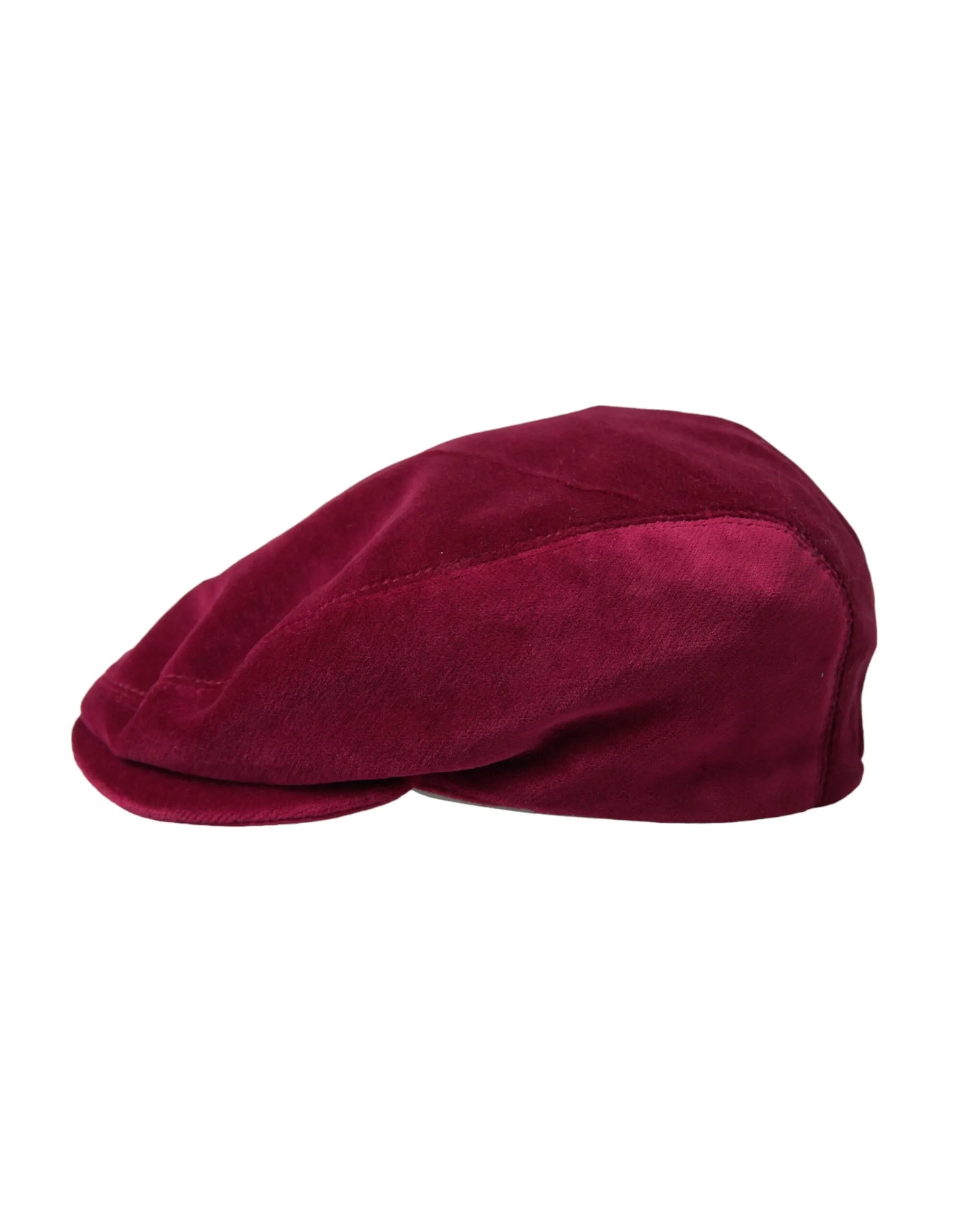 Dolce & Gabbana Men's Maroon Velvet Cotton Newsboy Hat Men