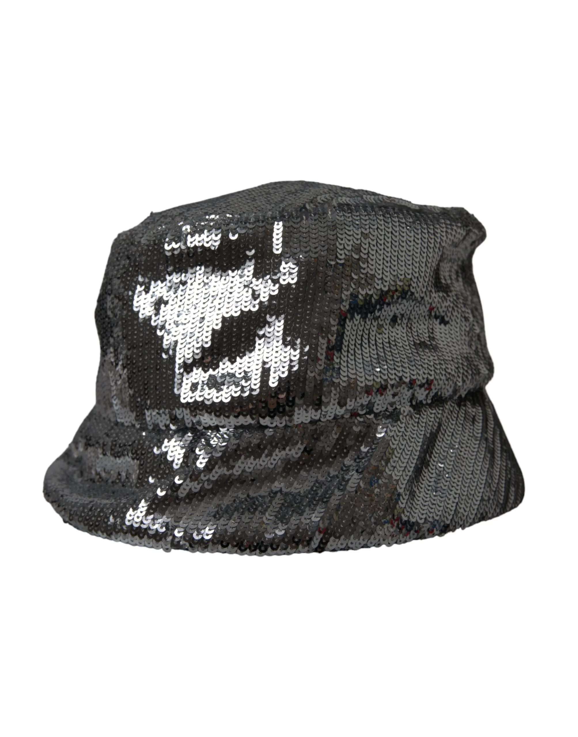 Dolce & Gabbana Men's Silver Sequined Nylon Bucket Hat Men