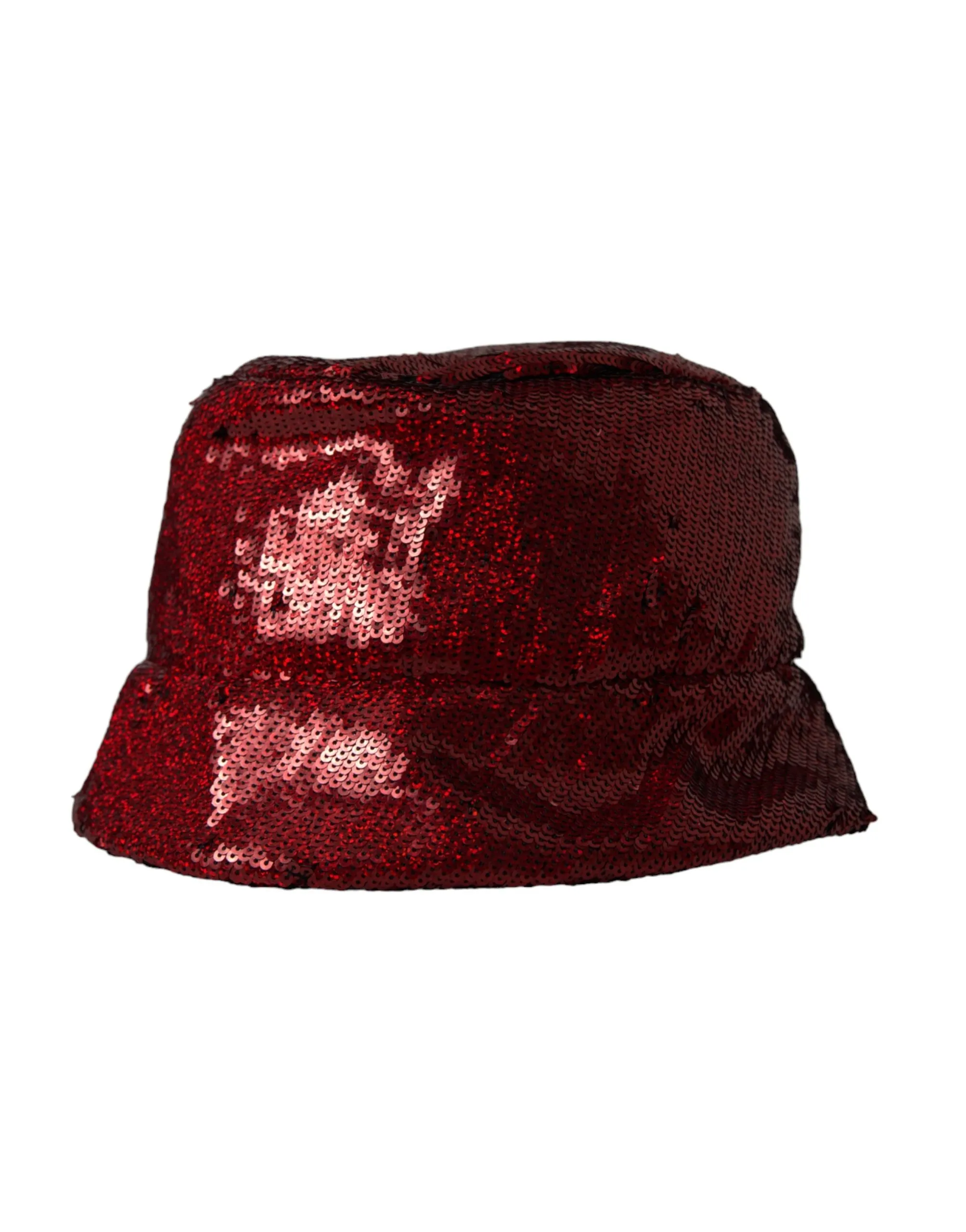 Dolce & Gabbana Men's Red Sequined Nylon Bucket Hat Men