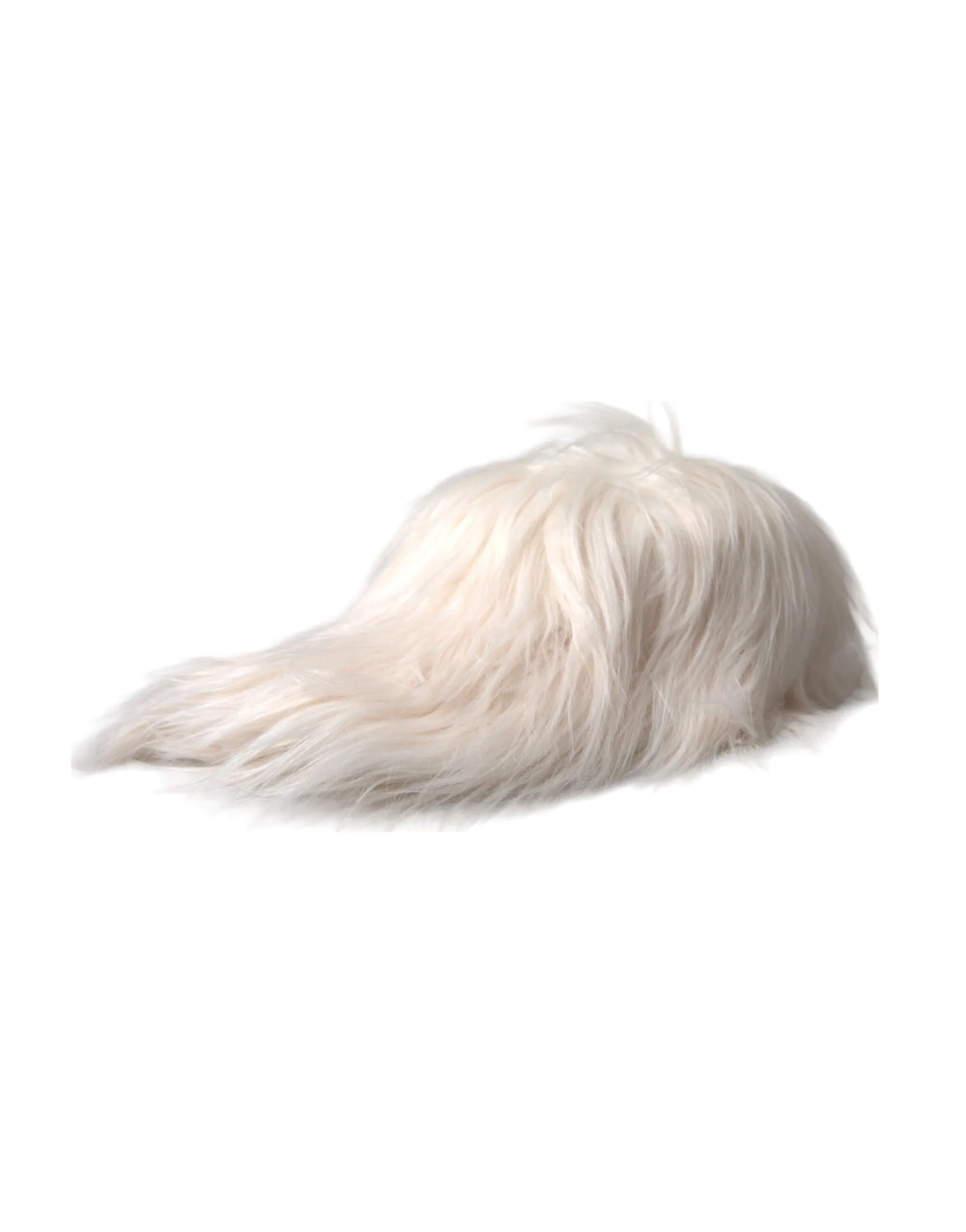 Dolce & Gabbana Men's Off White Faux Fur Baseball Hat Men