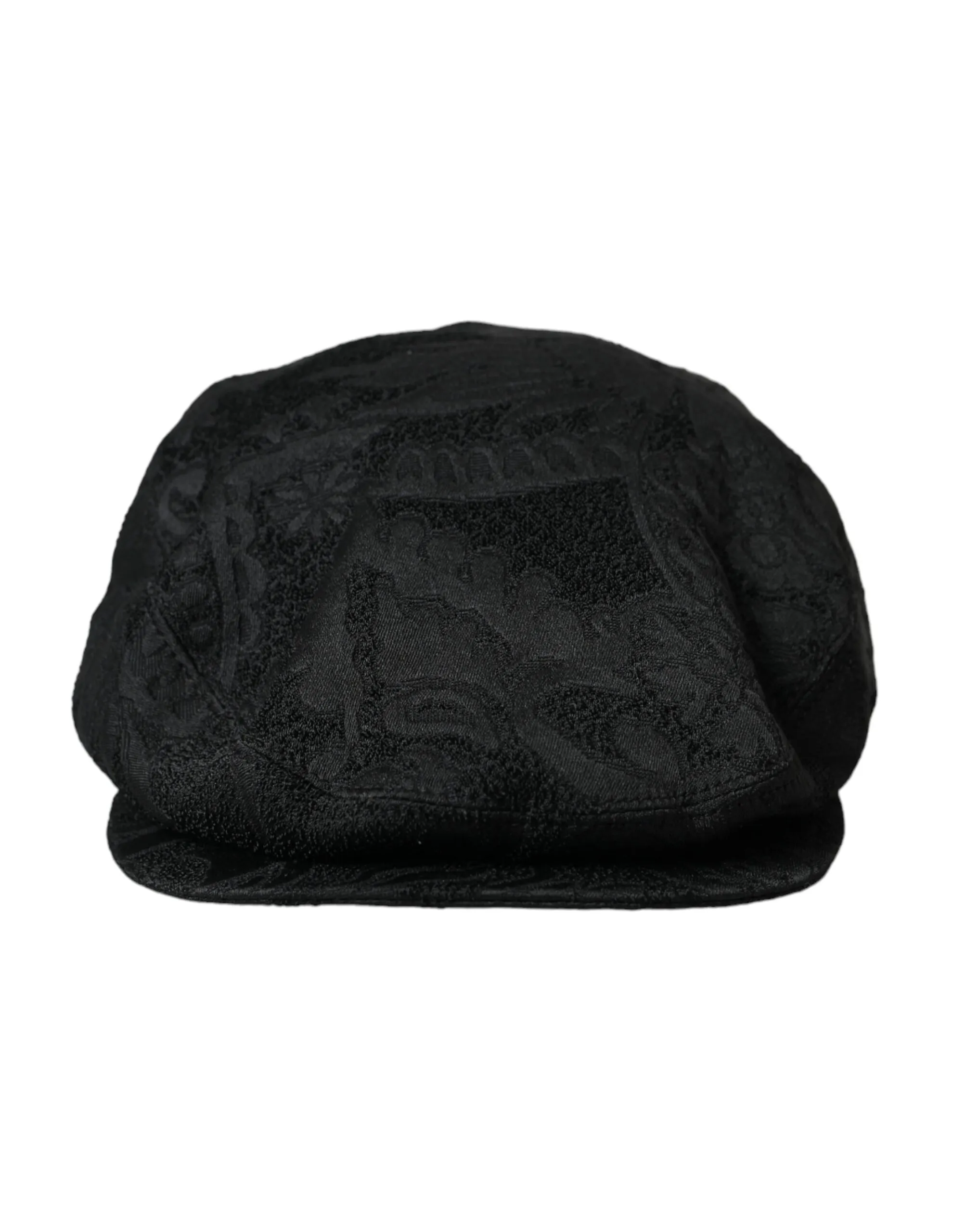 Dolce & Gabbana Men's Black Floral Brocade Newsboy Hat Men