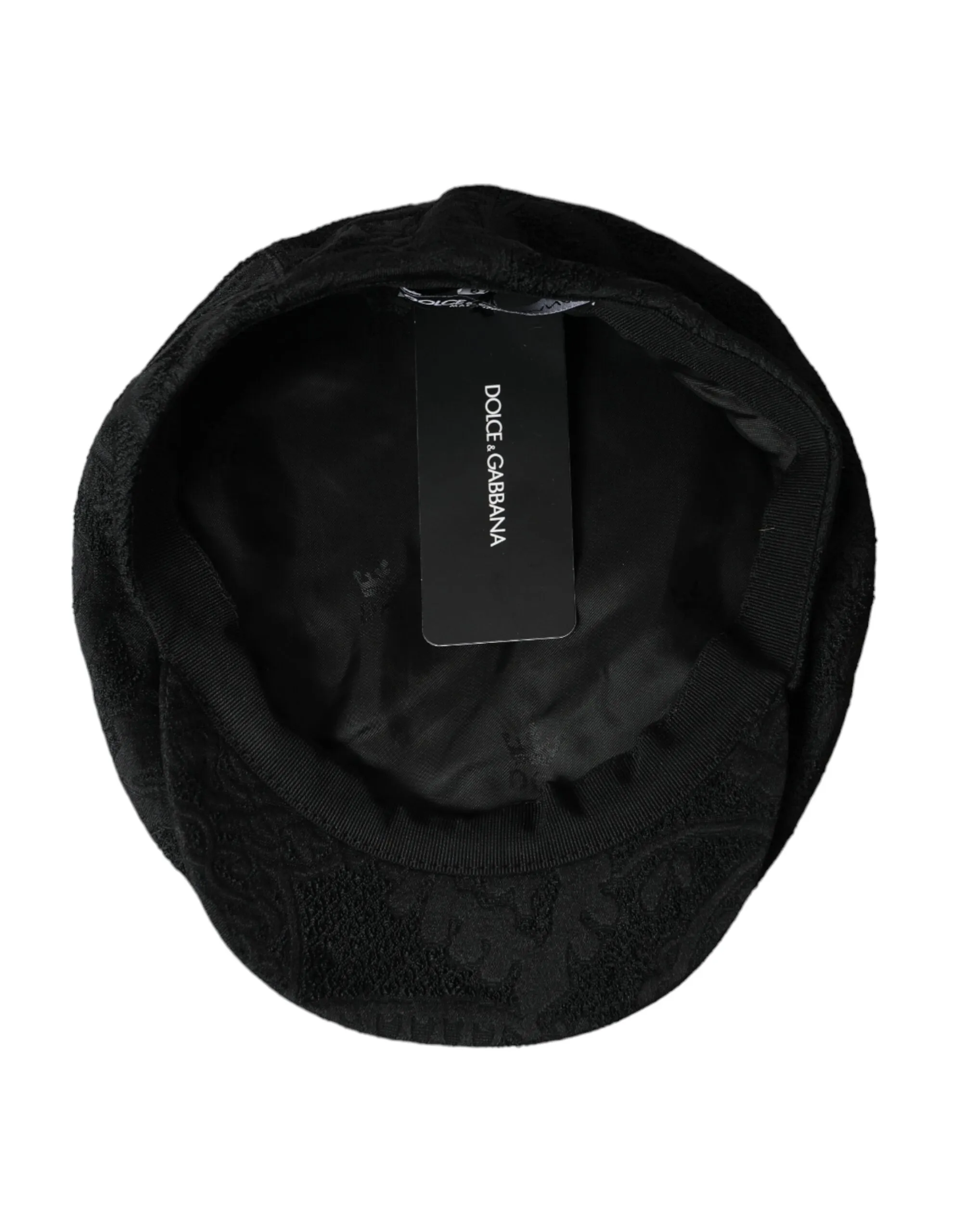 Dolce & Gabbana Men's Black Floral Brocade Newsboy Hat Men