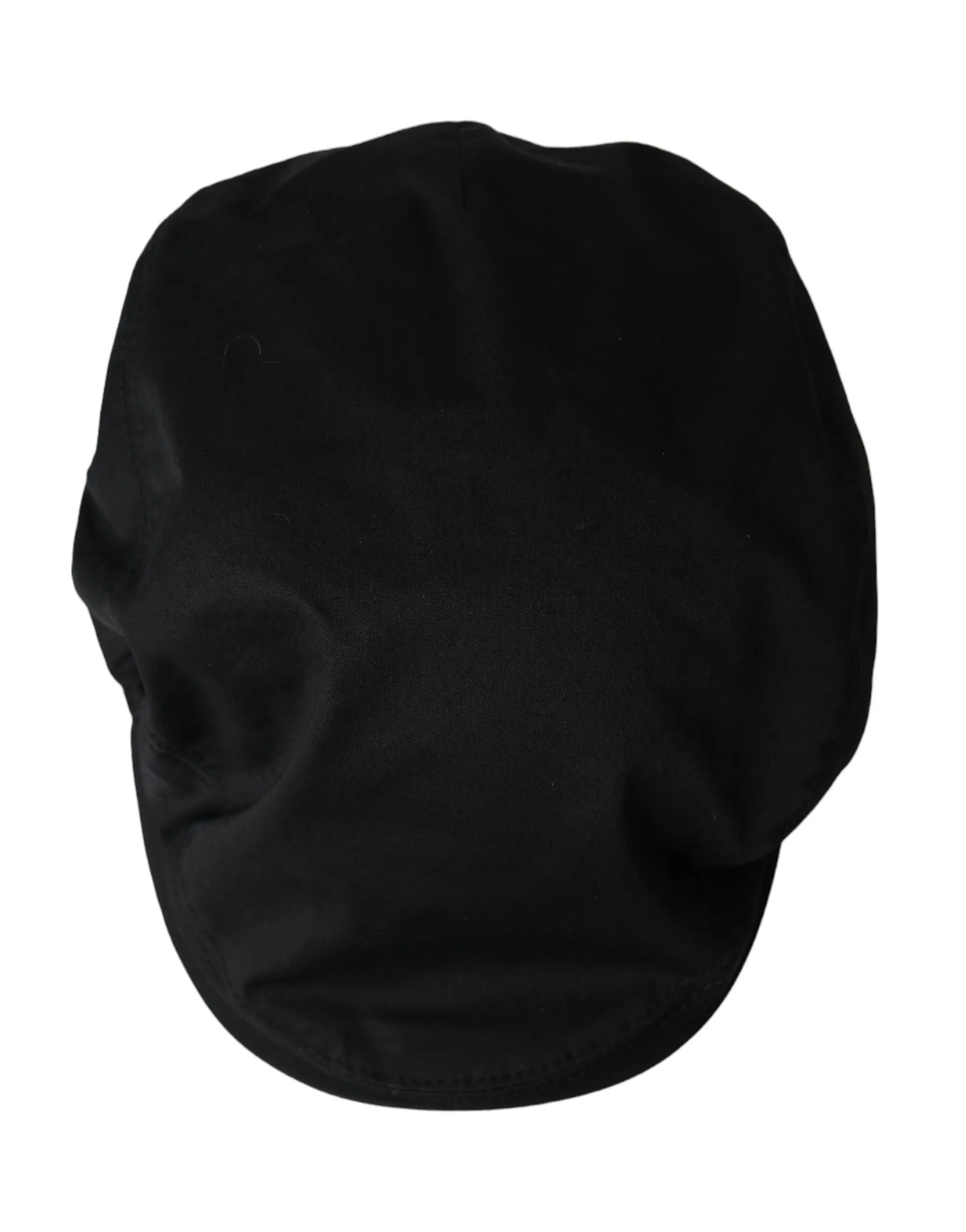 Dolce & Gabbana Men's Black Cotton Blend Logo Newsboy Hat Men