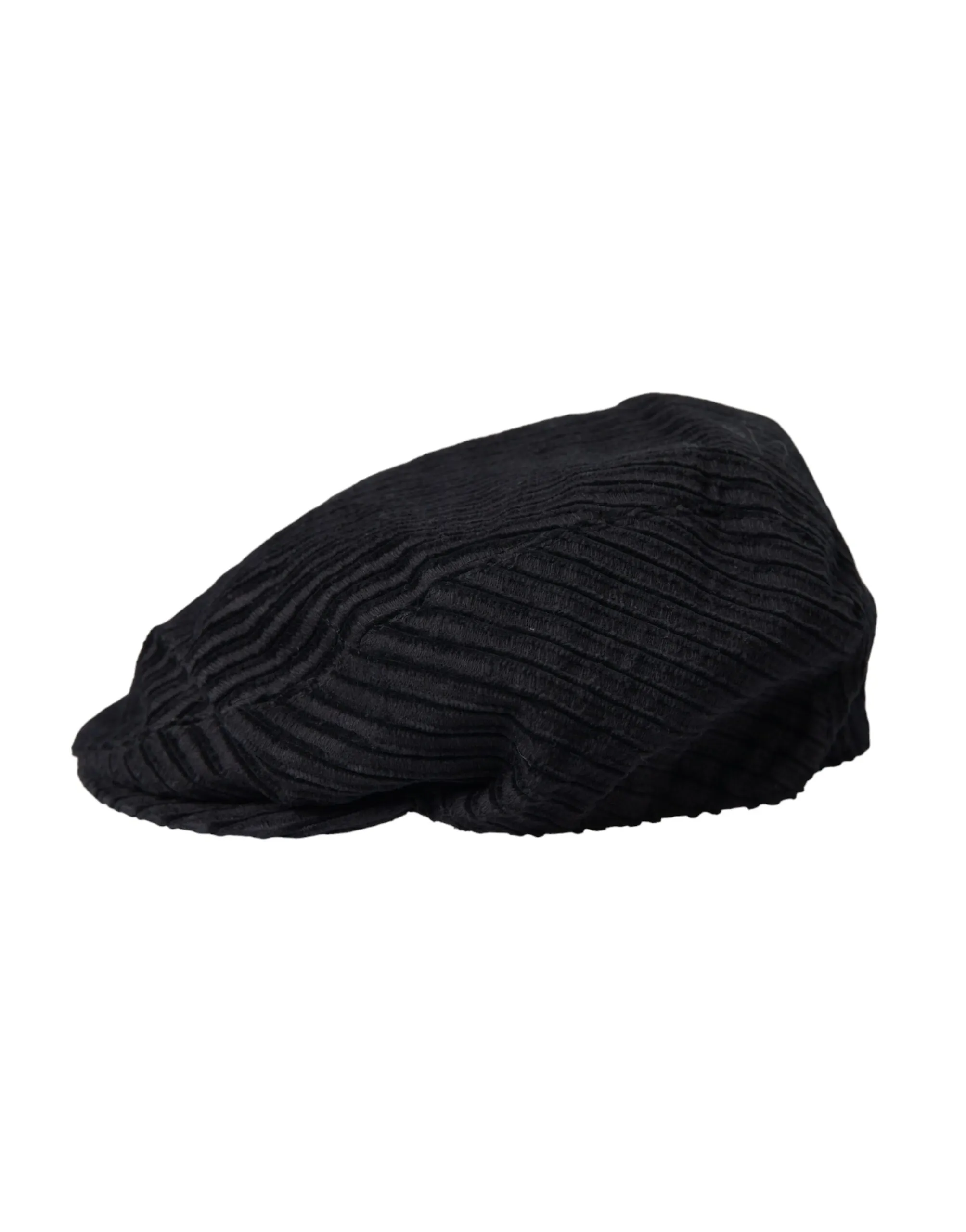 Dolce & Gabbana Men's Black Stripes Cotton Newsboy Hat Men