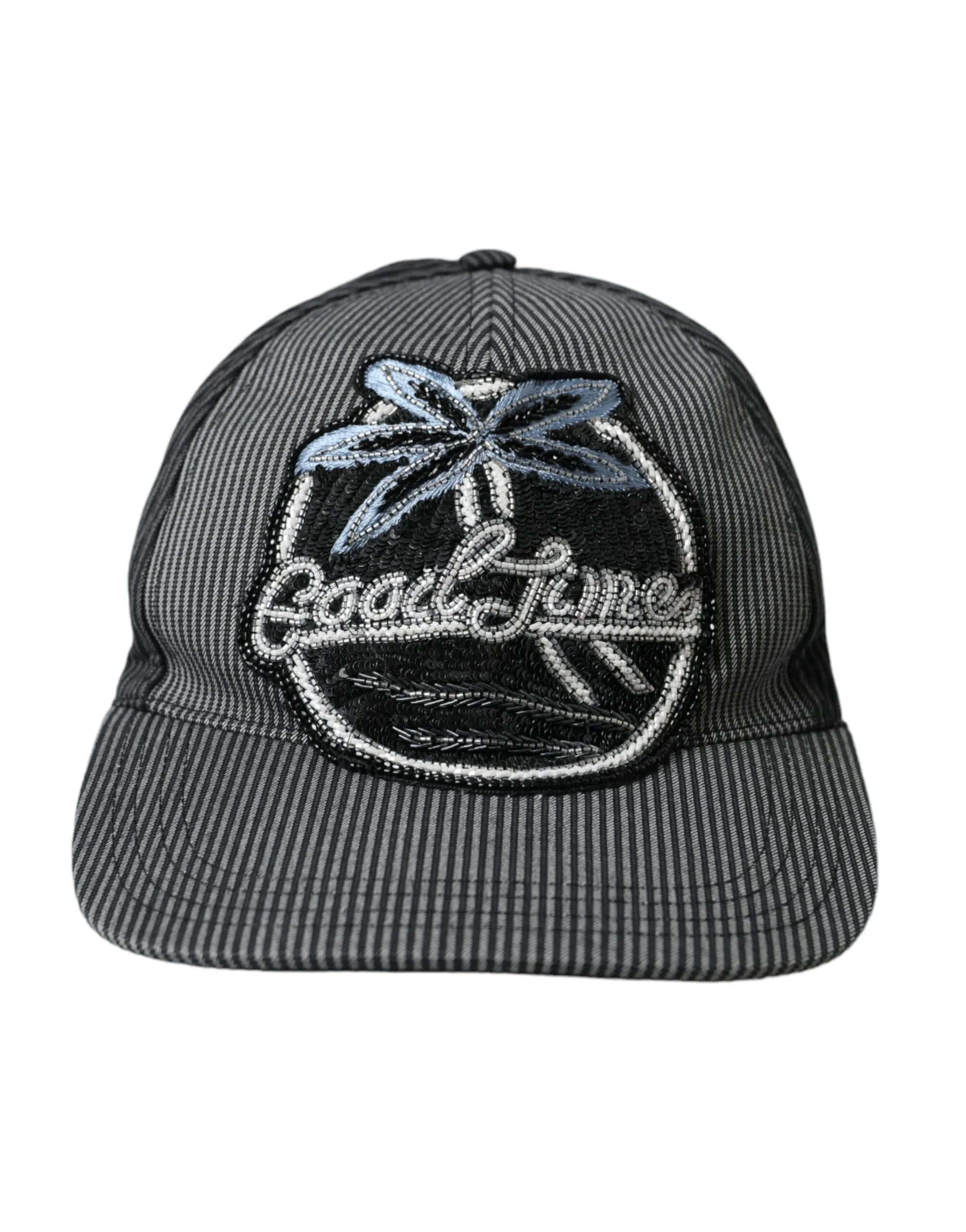 Dolce & Gabbana Men's Black Cotton Embellished Baseball Hat Men