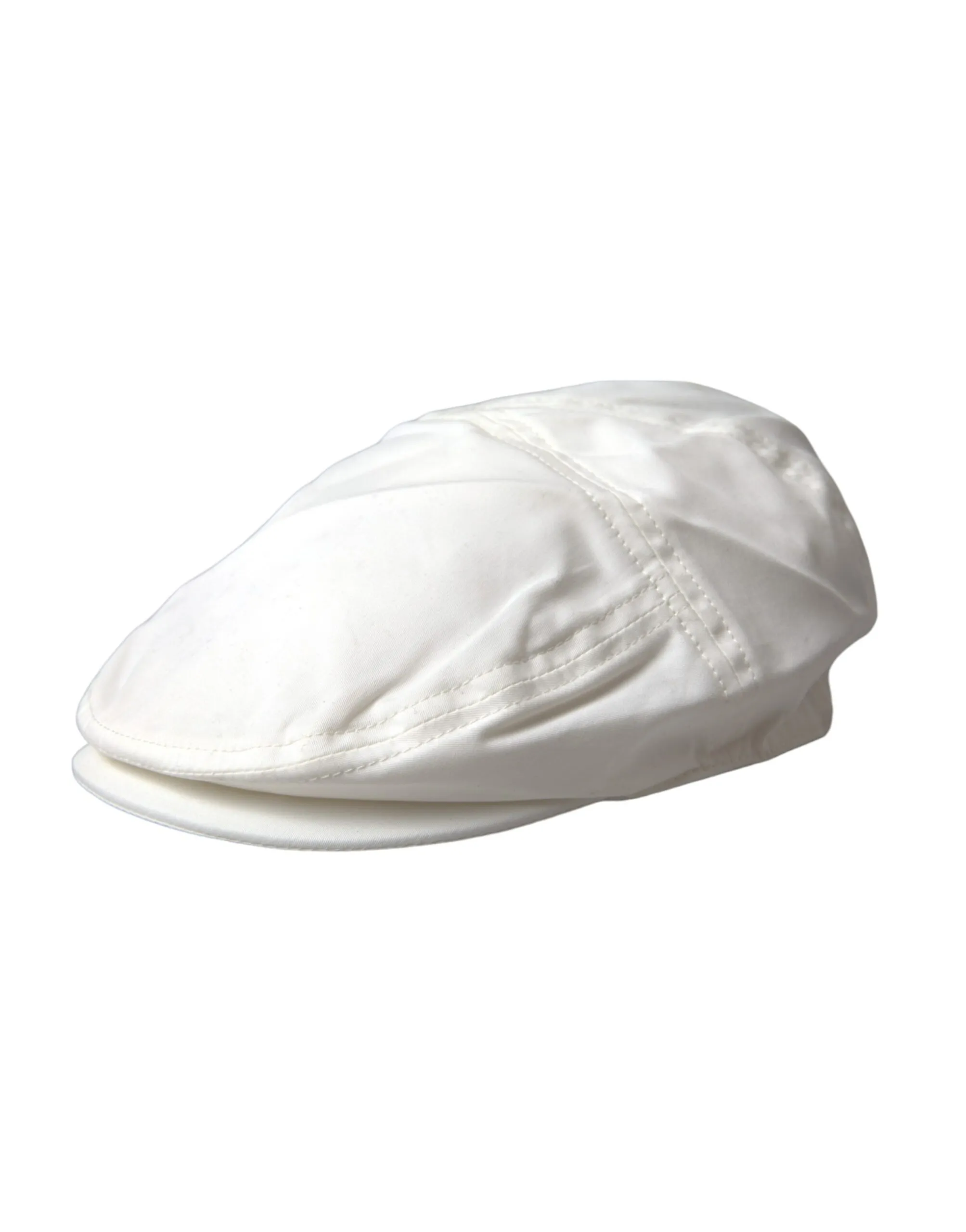 Dolce & Gabbana Men's White Cotton Blend Logo Newsboy Hat Men