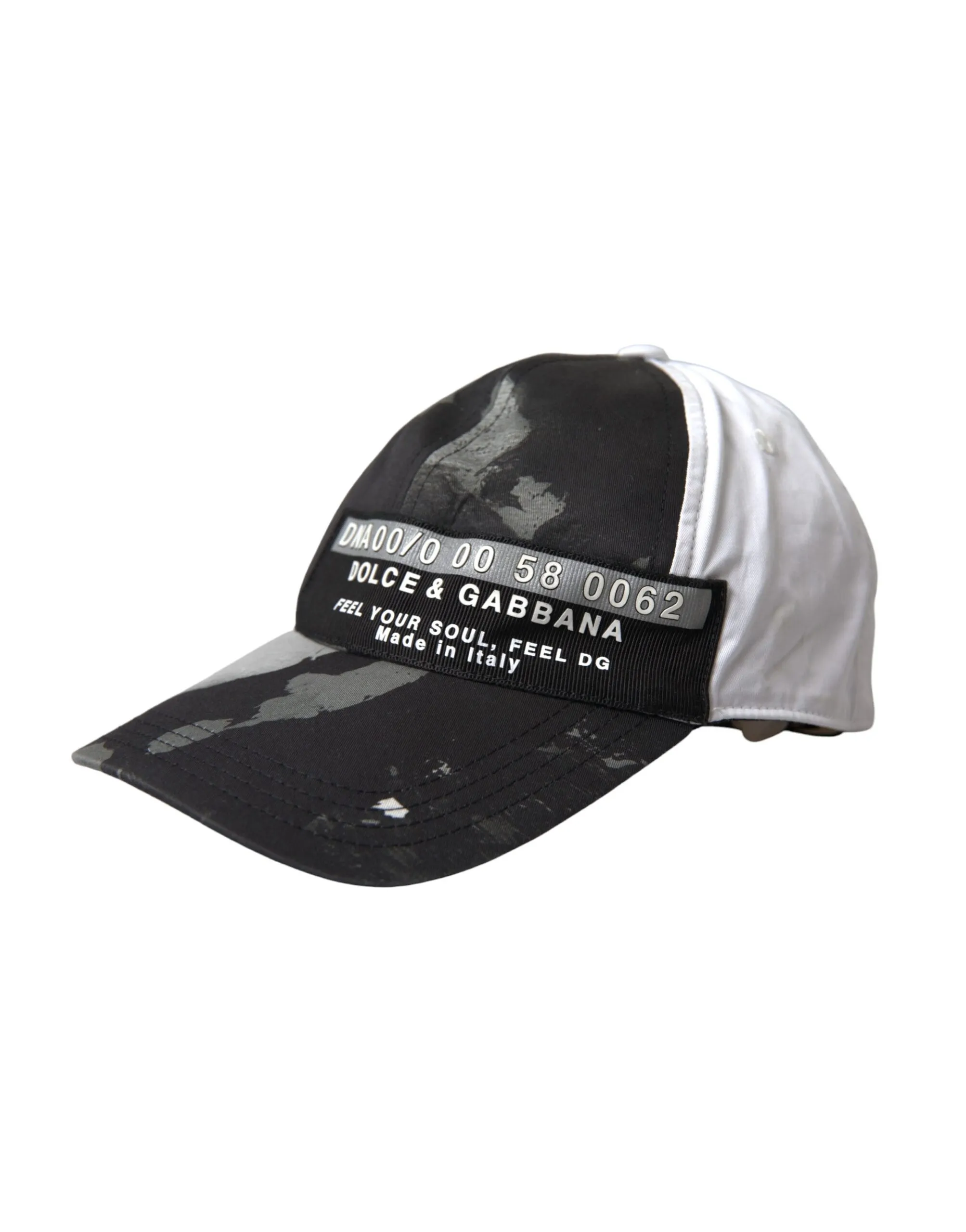 Dolce & Gabbana Men's Black White Cotton Logo Baseball Hat Men