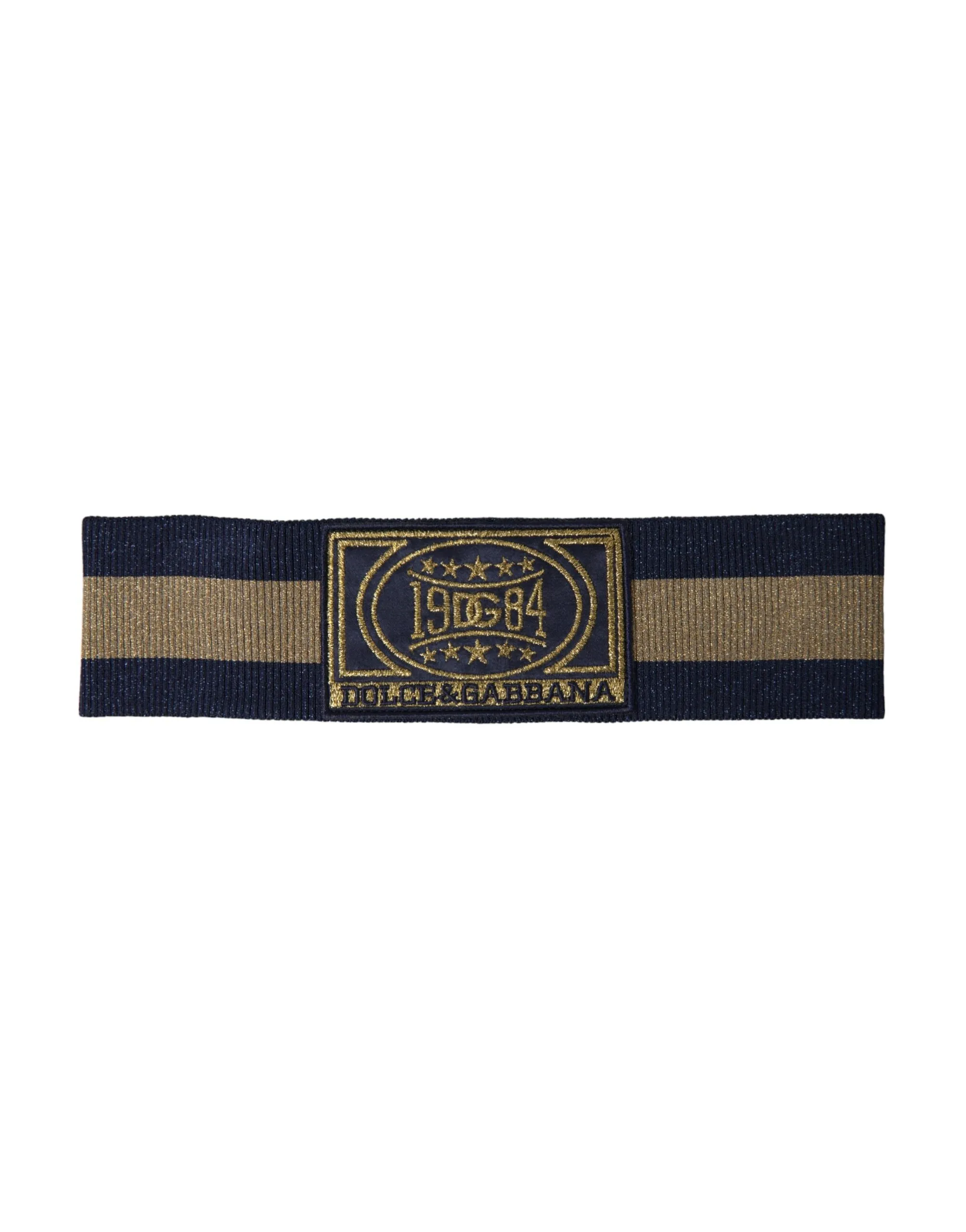 Dolce & Gabbana Black Gold Jacquard Viscose Head Band Hat Men