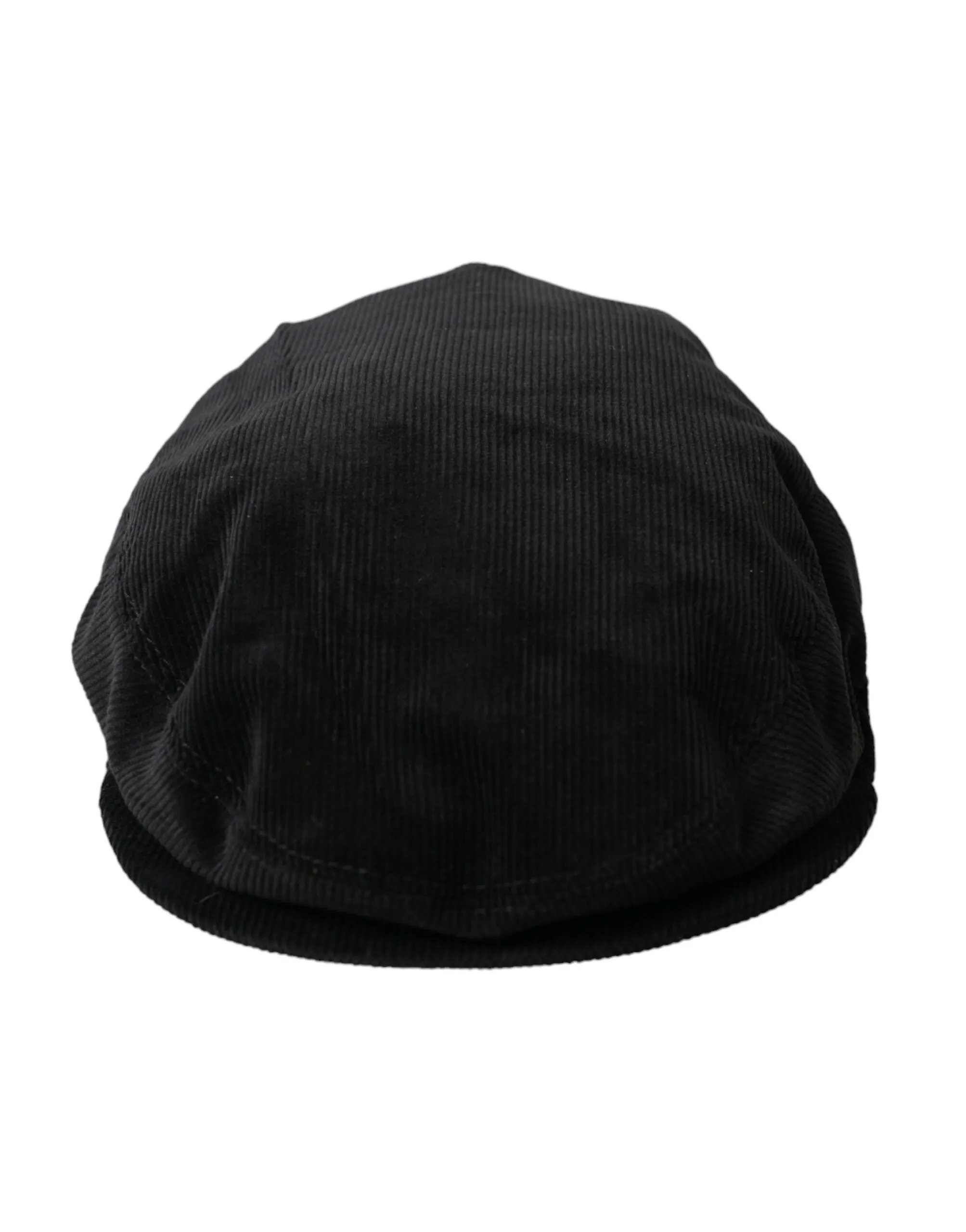 Dolce & Gabbana Men's Black Corduroy Crown Newsboy Hat Men