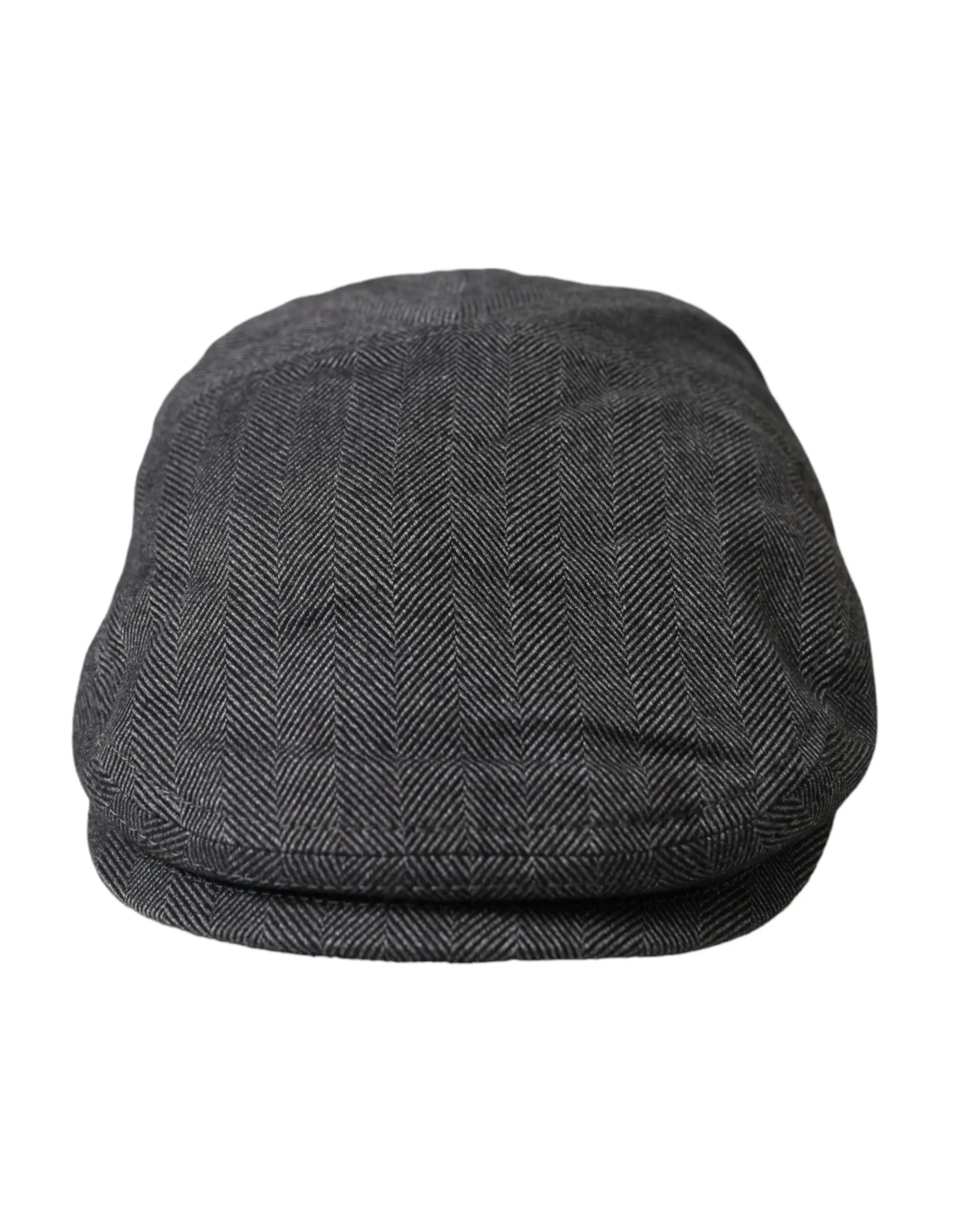 Dolce & Gabbana Men's Gray Herringbone Crown Newsboy Hat Men