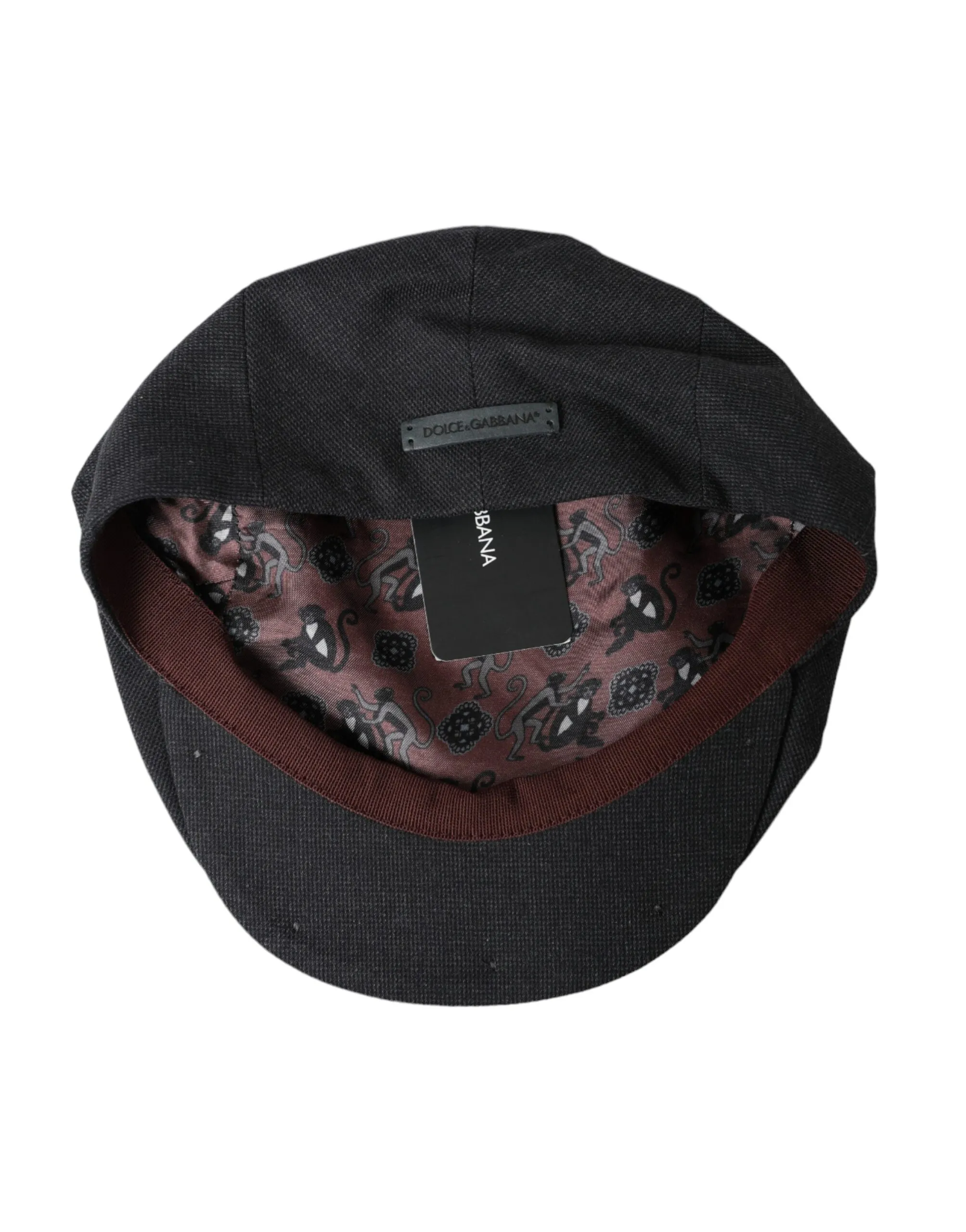 Dolce & Gabbana Men's Gray Cotton Cloth Newsboy Hat Men