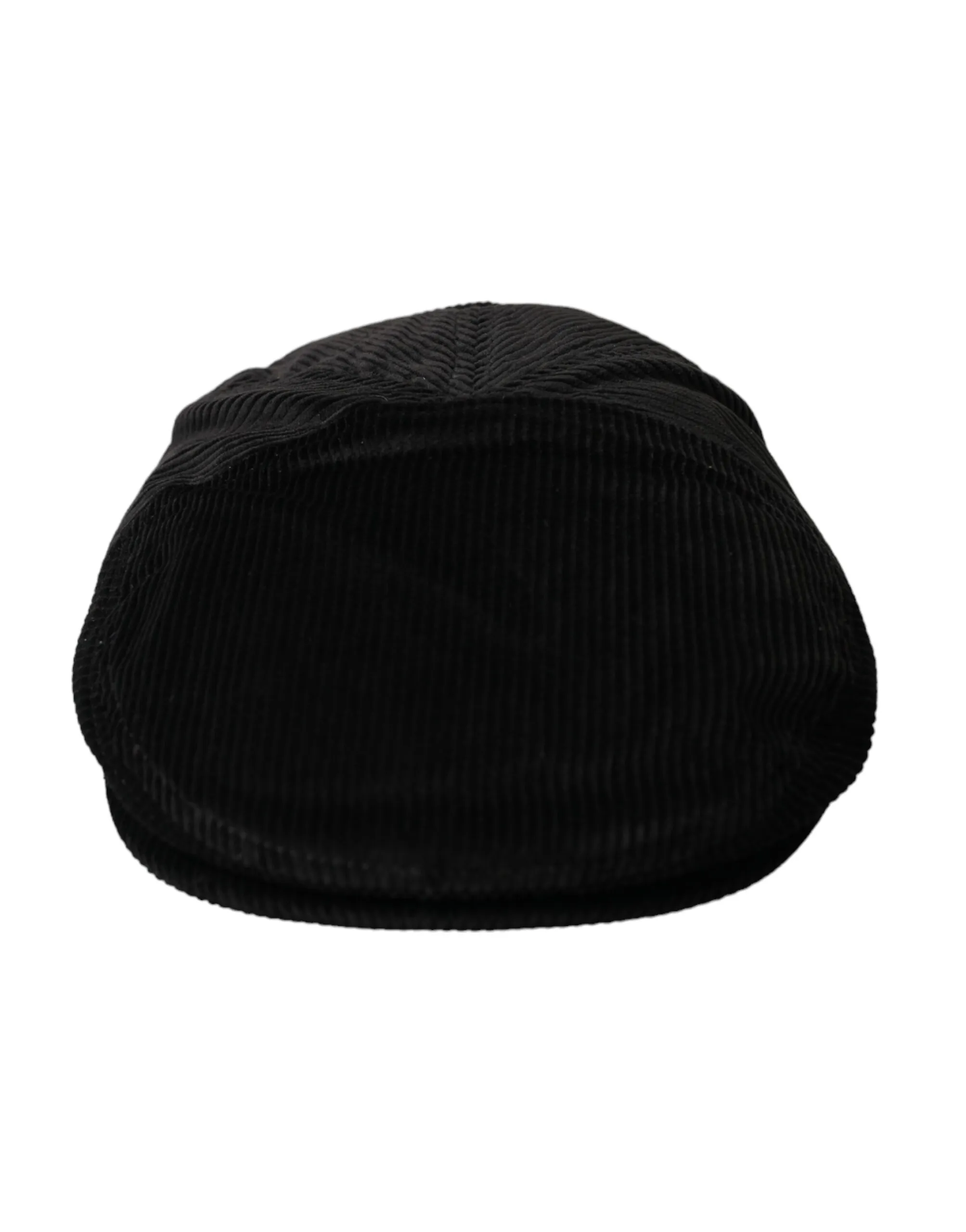 Dolce & Gabbana Men's Black Corduroy Crown Newsboy Hat Men