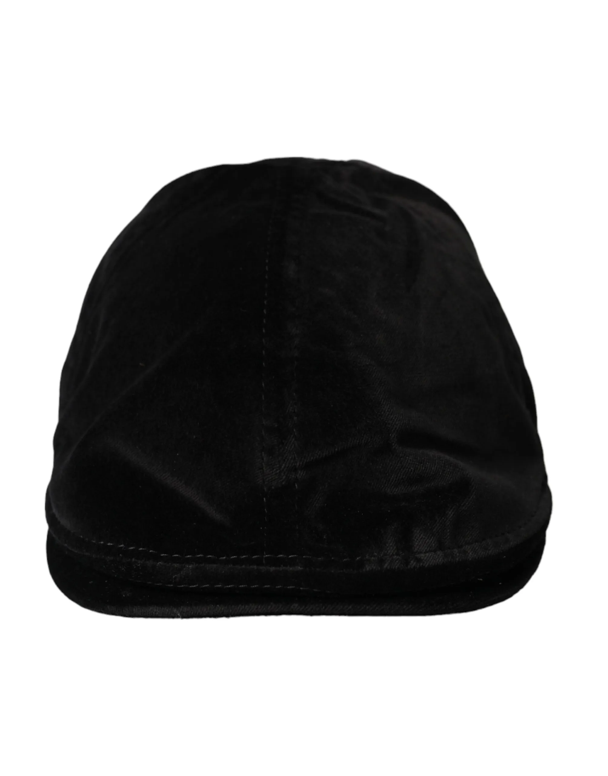Dolce & Gabbana Men's Black Crown Cotton Newsboy Hat Men