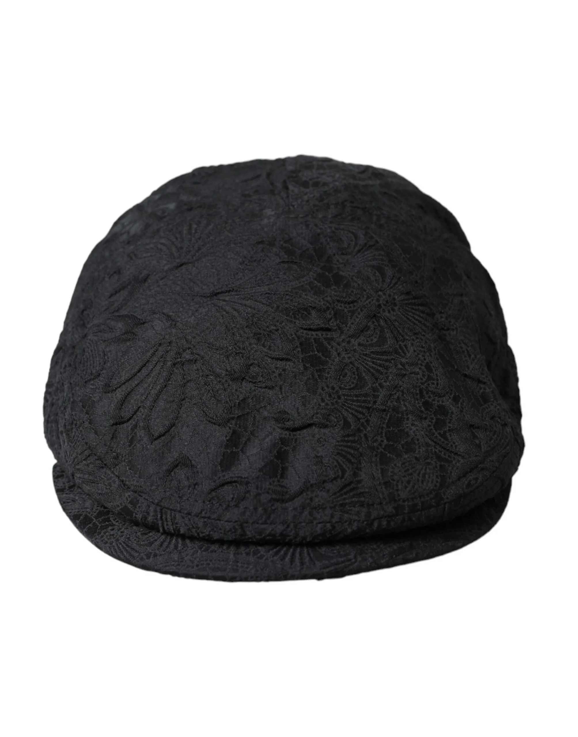 Dolce & Gabbana Men's Black Floral Brocade Newsboy Hat Men