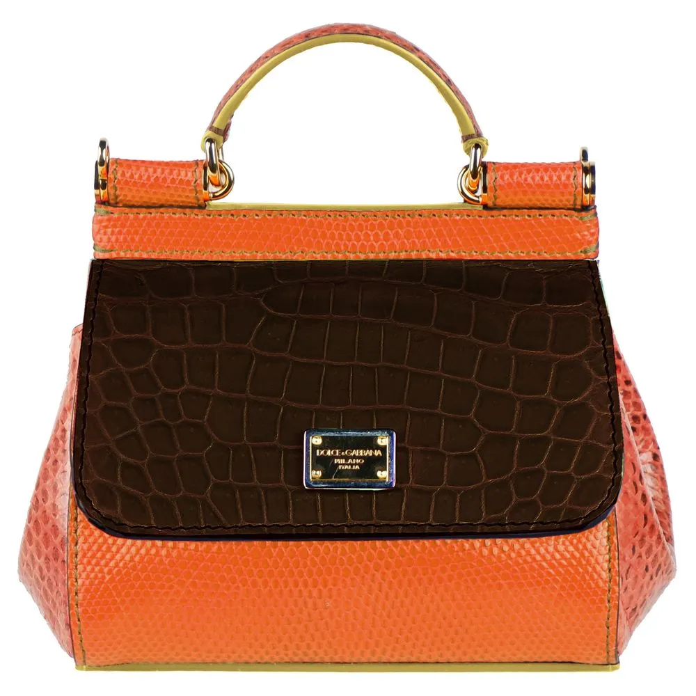 Dolce & Gabbana Women's Multicolor Leather Di Crocodile Handbag
