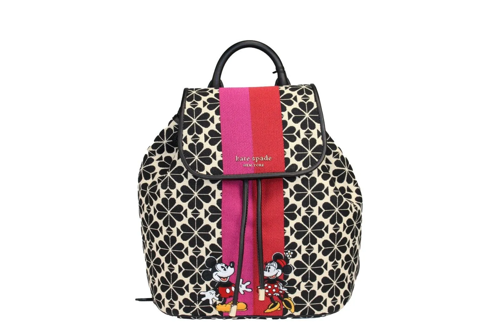 Kate Spade Women's Disney 100 Sinch Medium Spade Flower Jacquard Canvas Flap Backpack