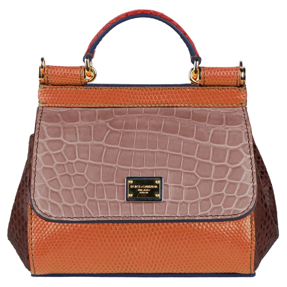 Dolce & Gabbana Women's Multicolor Leather Di Crocodile Handbag