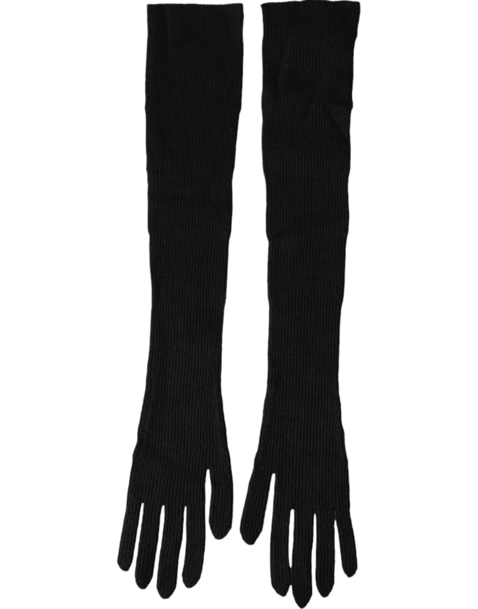 Dolce & Gabbana Women's Black Cashmere Knitted Elbow Length Gloves