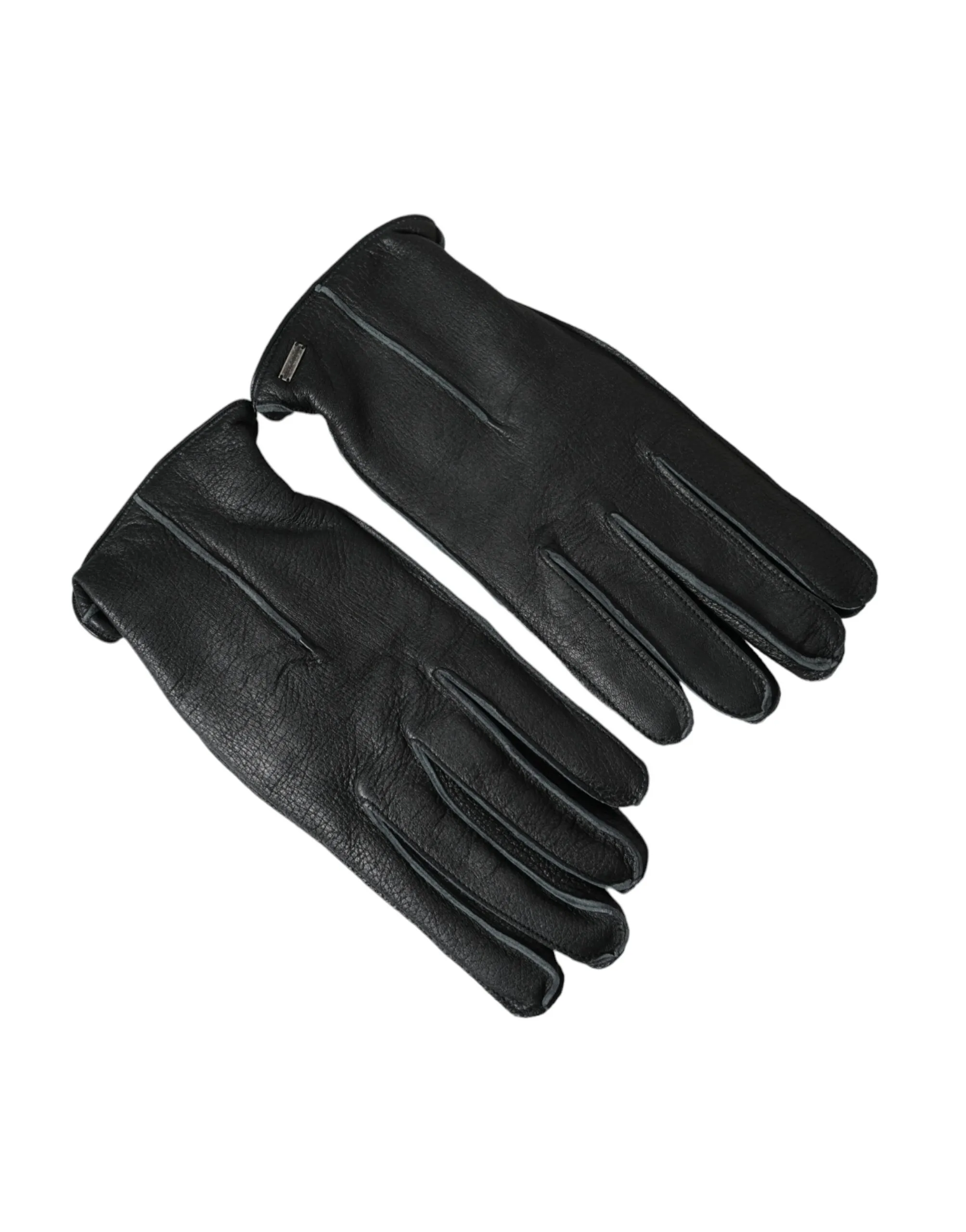 Dolce & Gabbana Men's Black Deer Leather Wrist Length Gloves