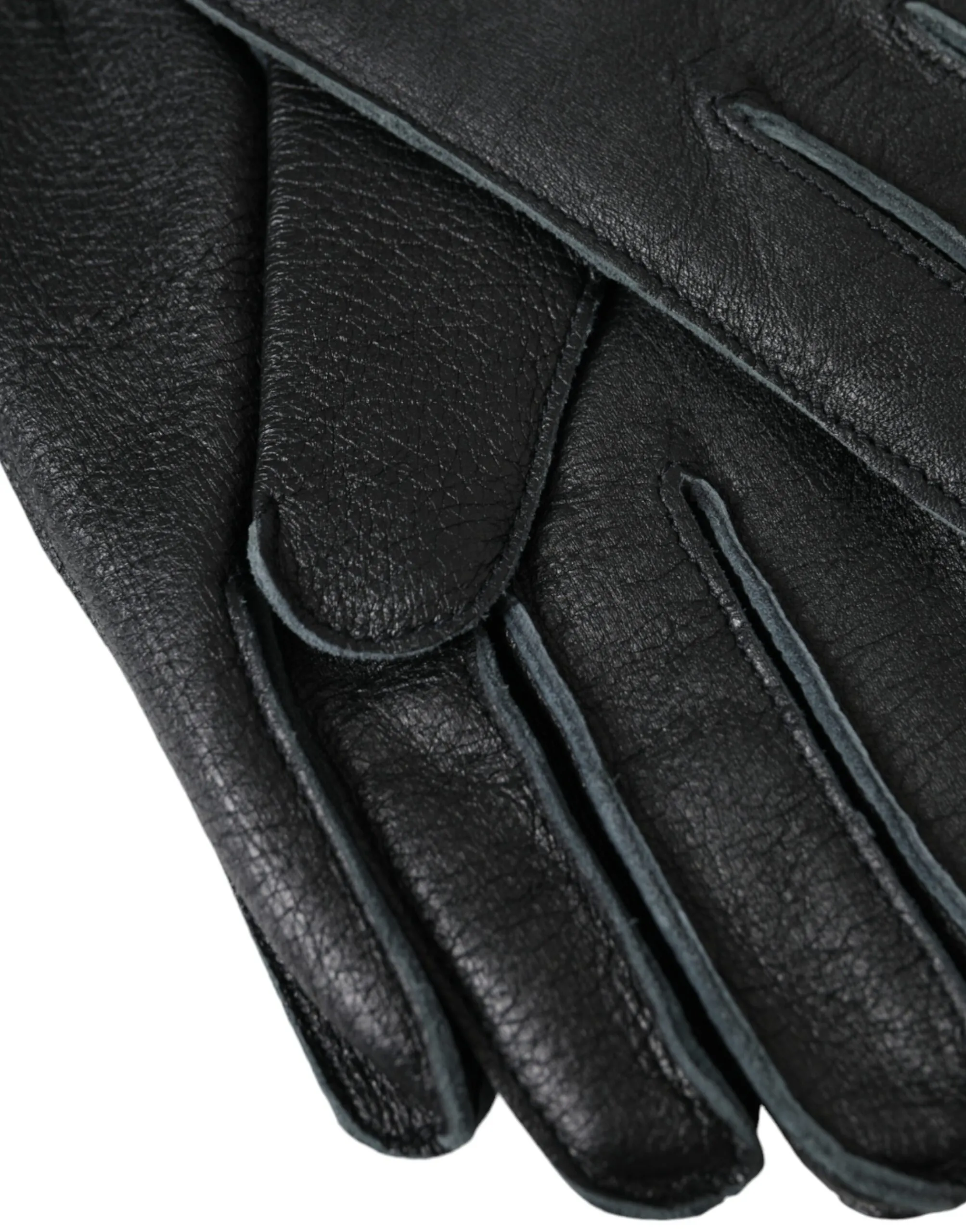 Dolce & Gabbana Men's Black Deer Leather Wrist Length Gloves