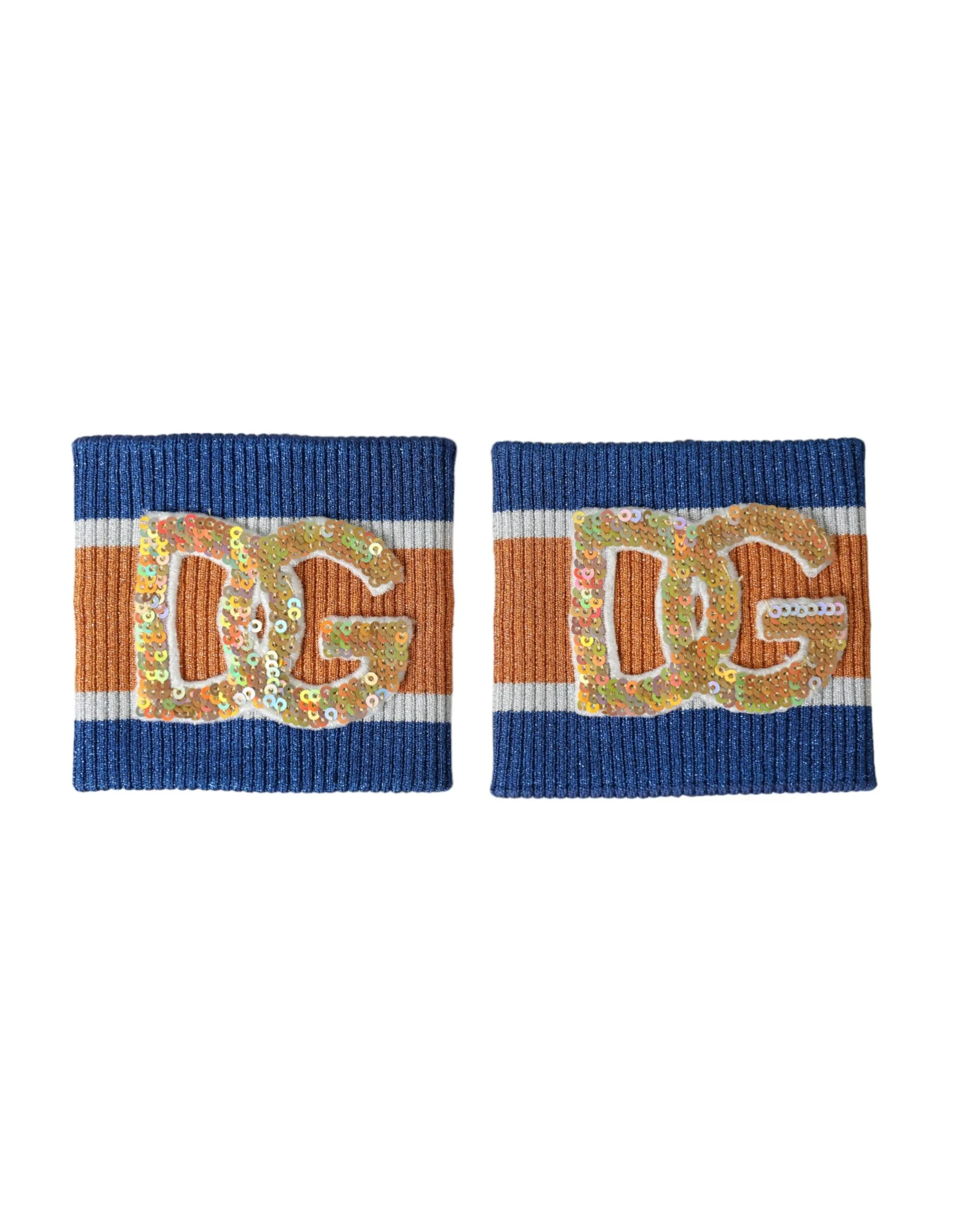 Dolce & Gabbana Men's Multicolor Logo Sequin Viscose Wristband
