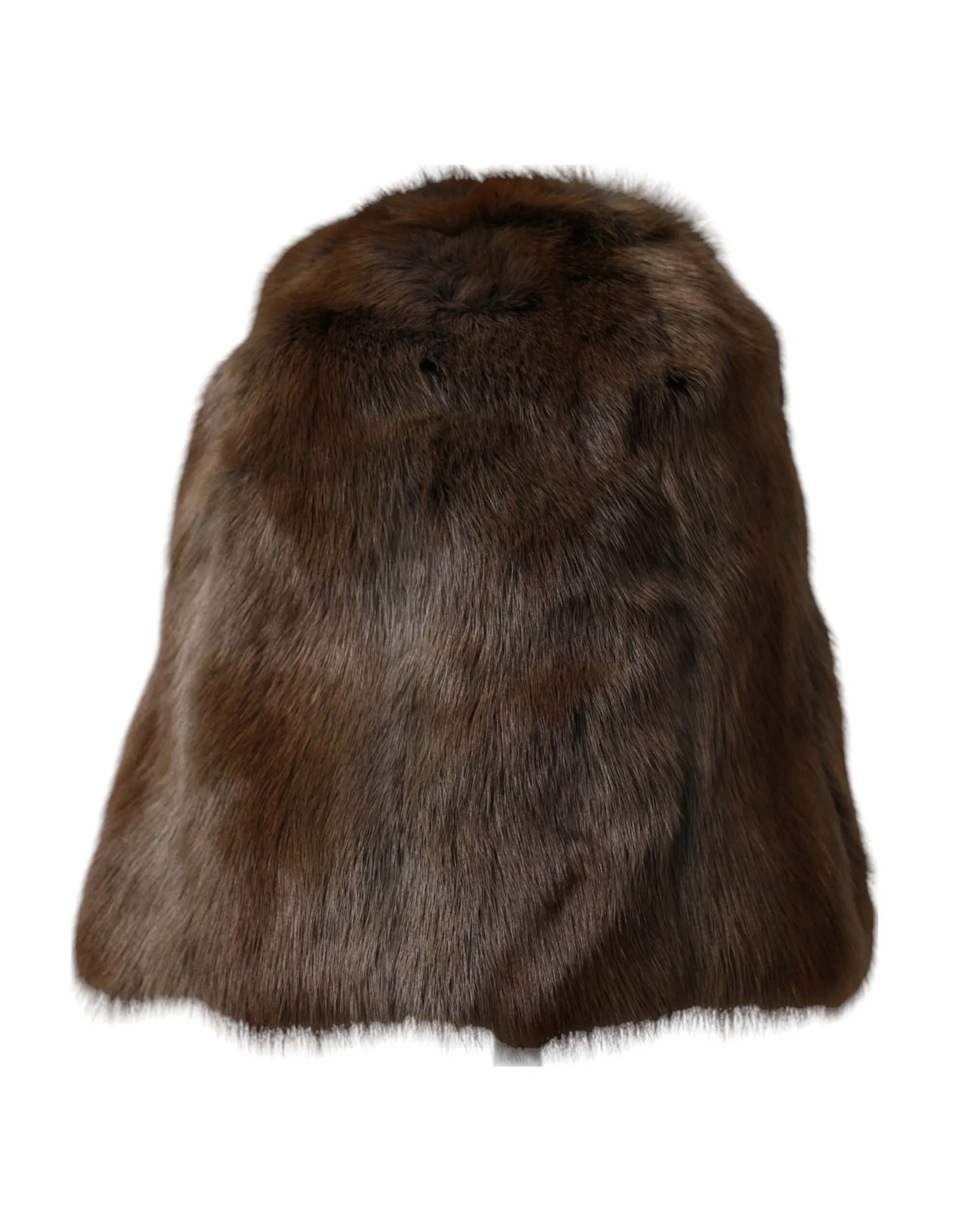 Dolce & Gabbana Women's Brown Weasel Fur Womens Cashmere Hat Beanie