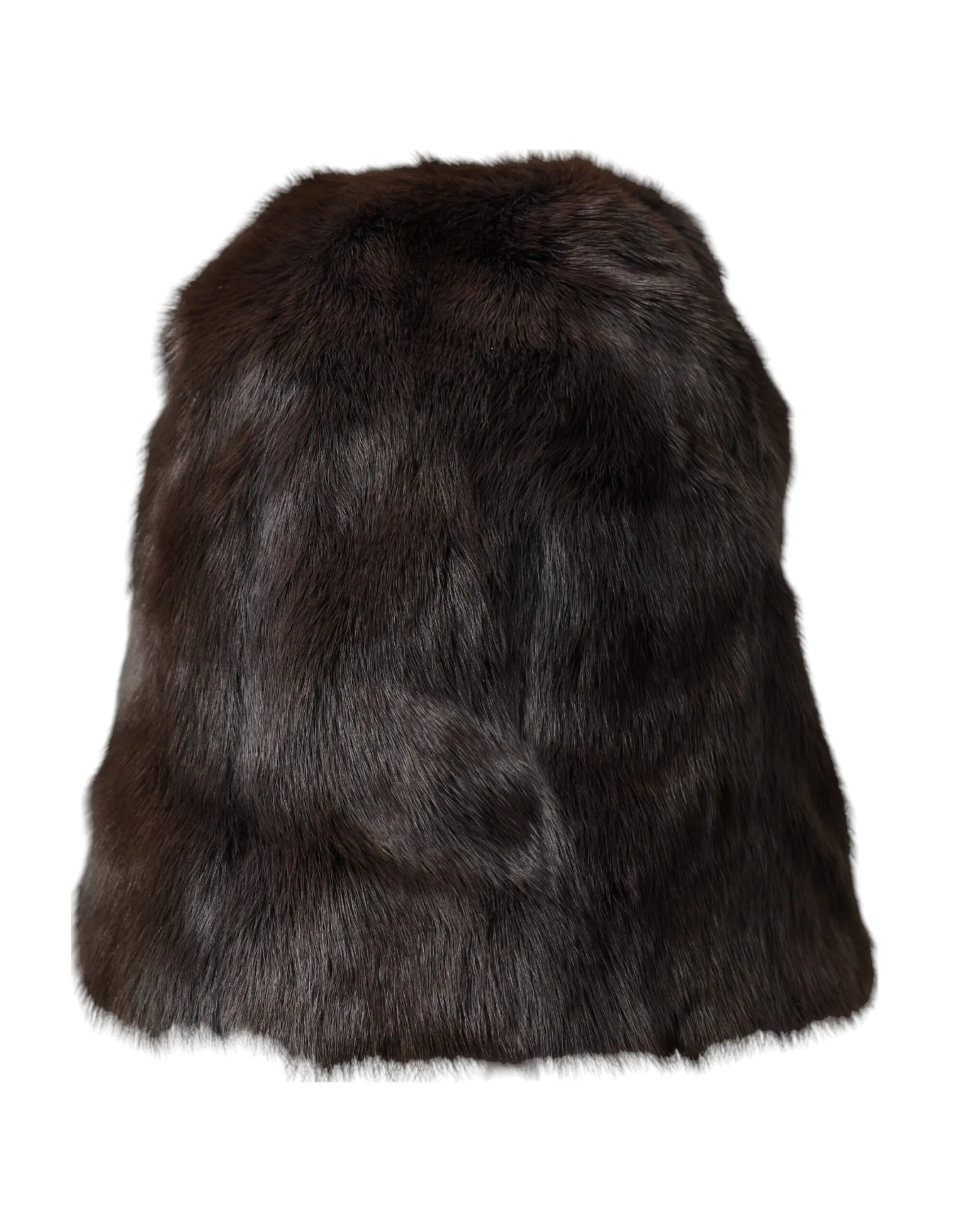 Dolce & Gabbana Women's Brown Weasel Fur Womens Cashmere Hat Beanie