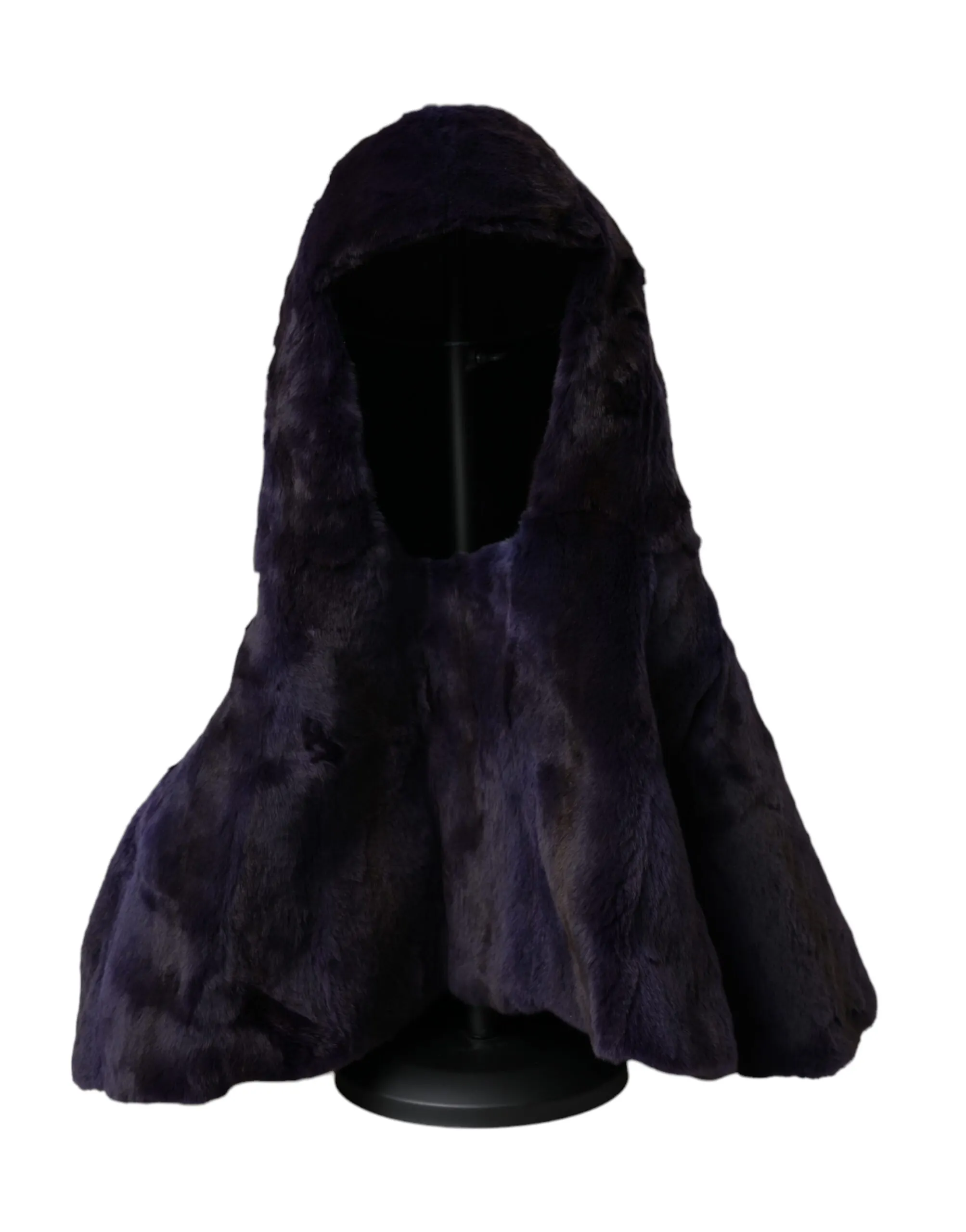 Dolce & Gabbana Women's Black Weasel Fur Whole Head Wrap Hat