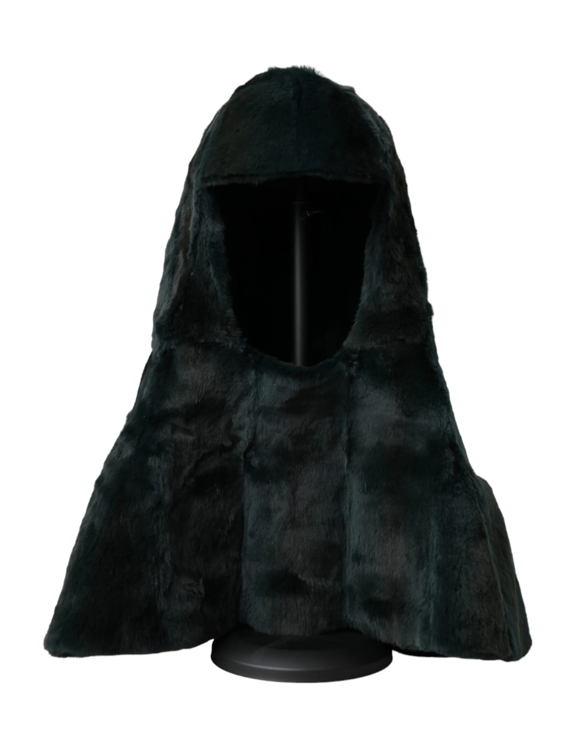 Dolce & Gabbana Women's Black Weasel Fur Whole Head Wrap Hat