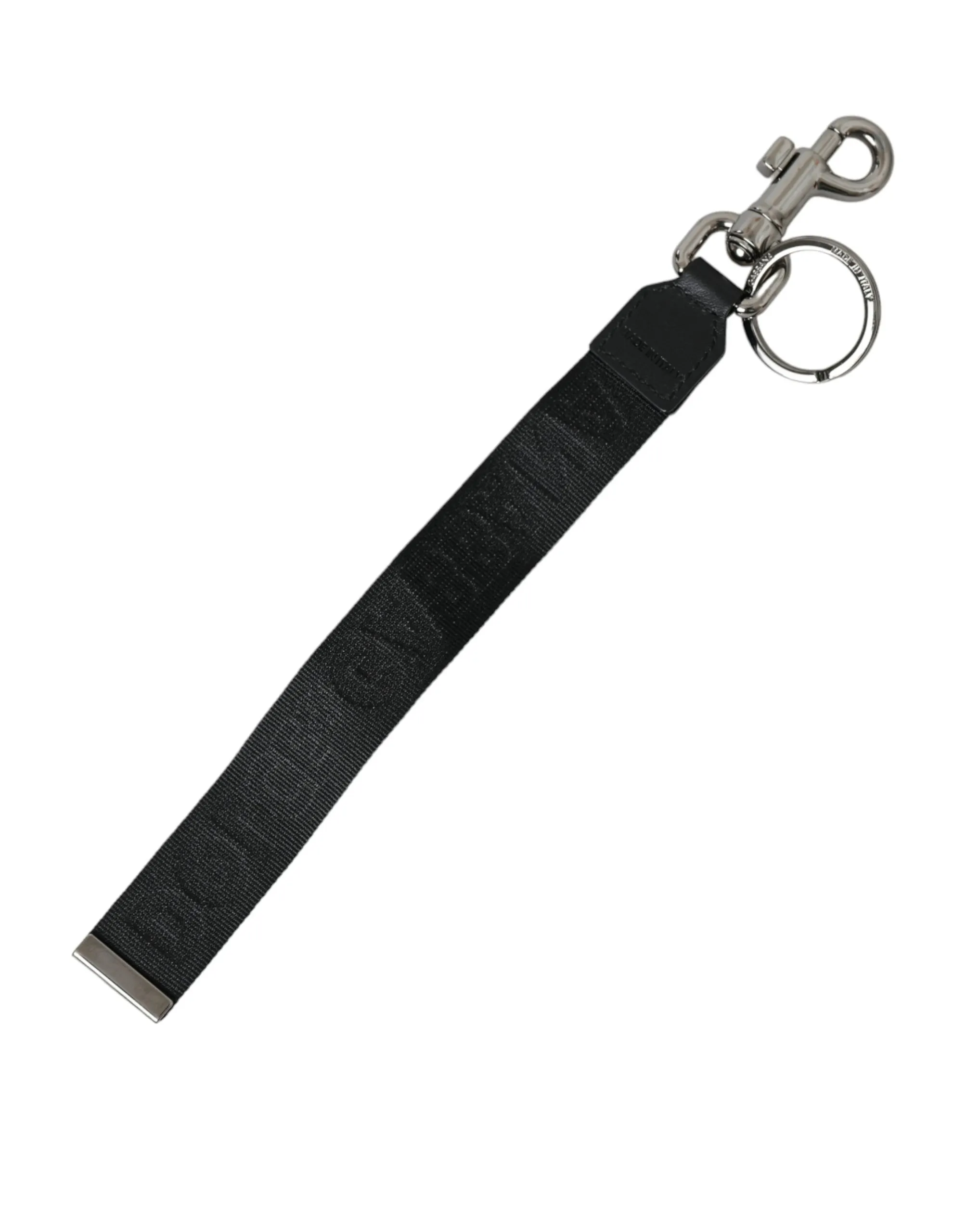 Dolce & Gabbana Men's Red DG Logo Rubber Silver Tone Metal Keyring Keychain