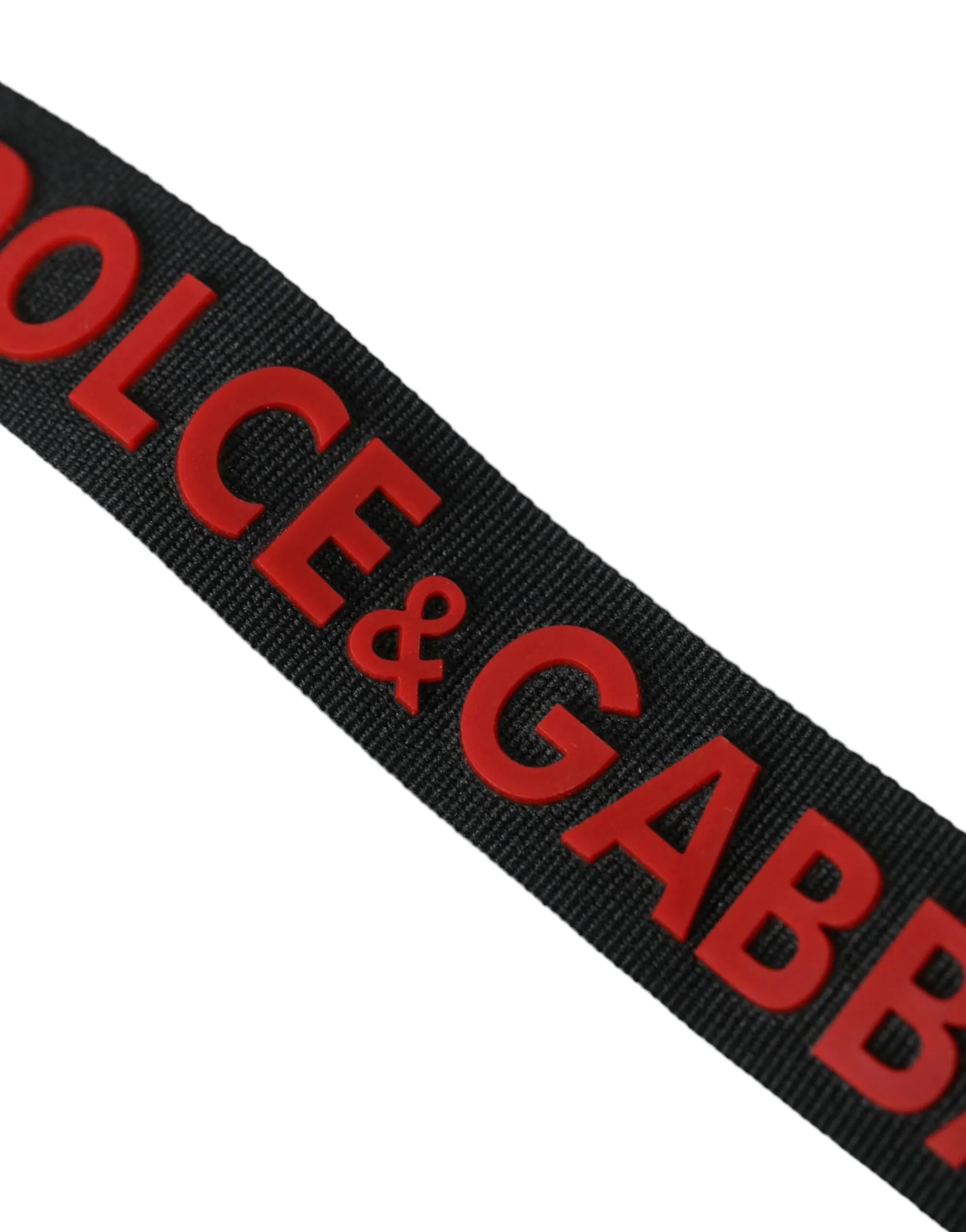 Dolce & Gabbana Men's Red DG Logo Rubber Silver Tone Metal Keyring Keychain