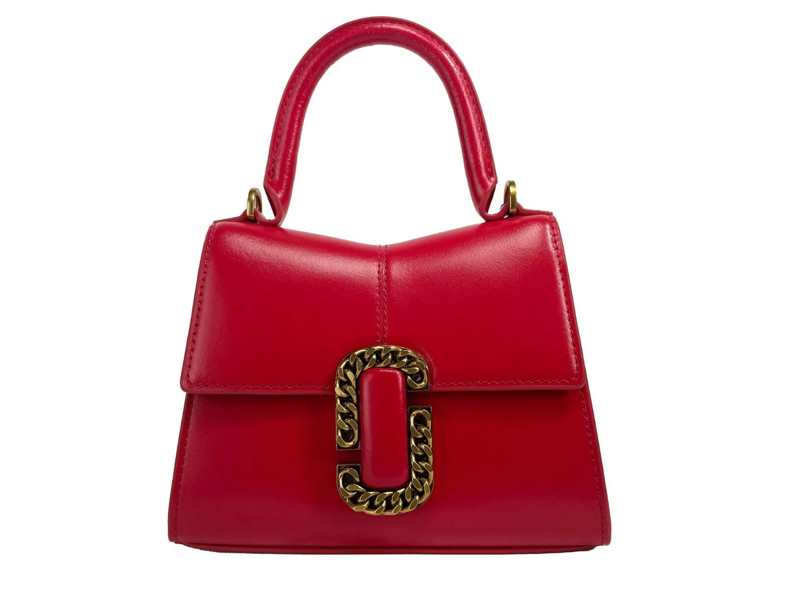 Marc Jacobs Women's The St Marc Mini Top Handle Satchel Crossbody Bag Red