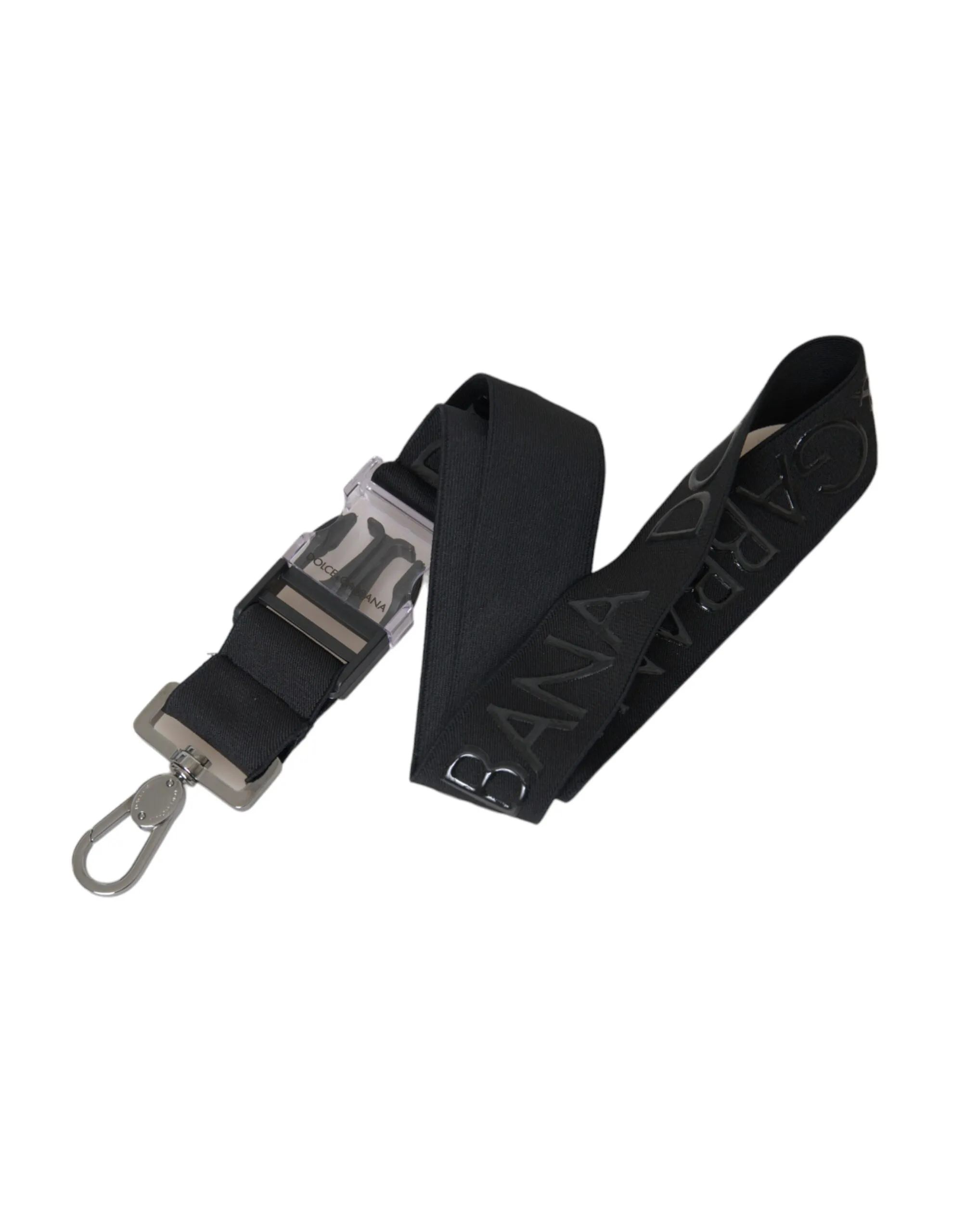 Dolce & Gabbana Women's Black Polyester Stretch Logo Print Bag Shoulder Strap