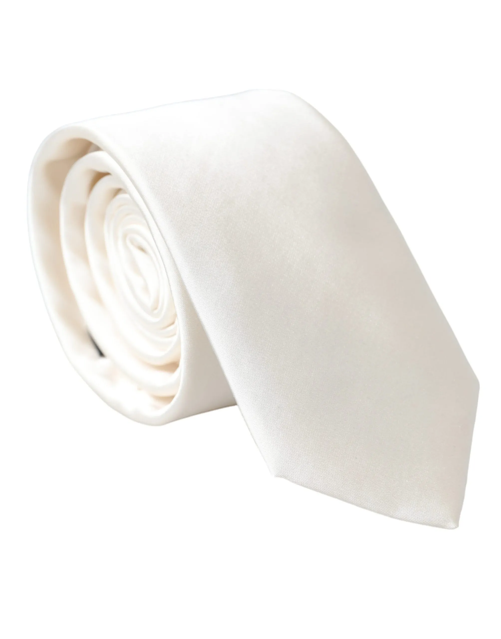 Dolce & Gabbana Men's White Solid 100% Silk Adjustable Tie
