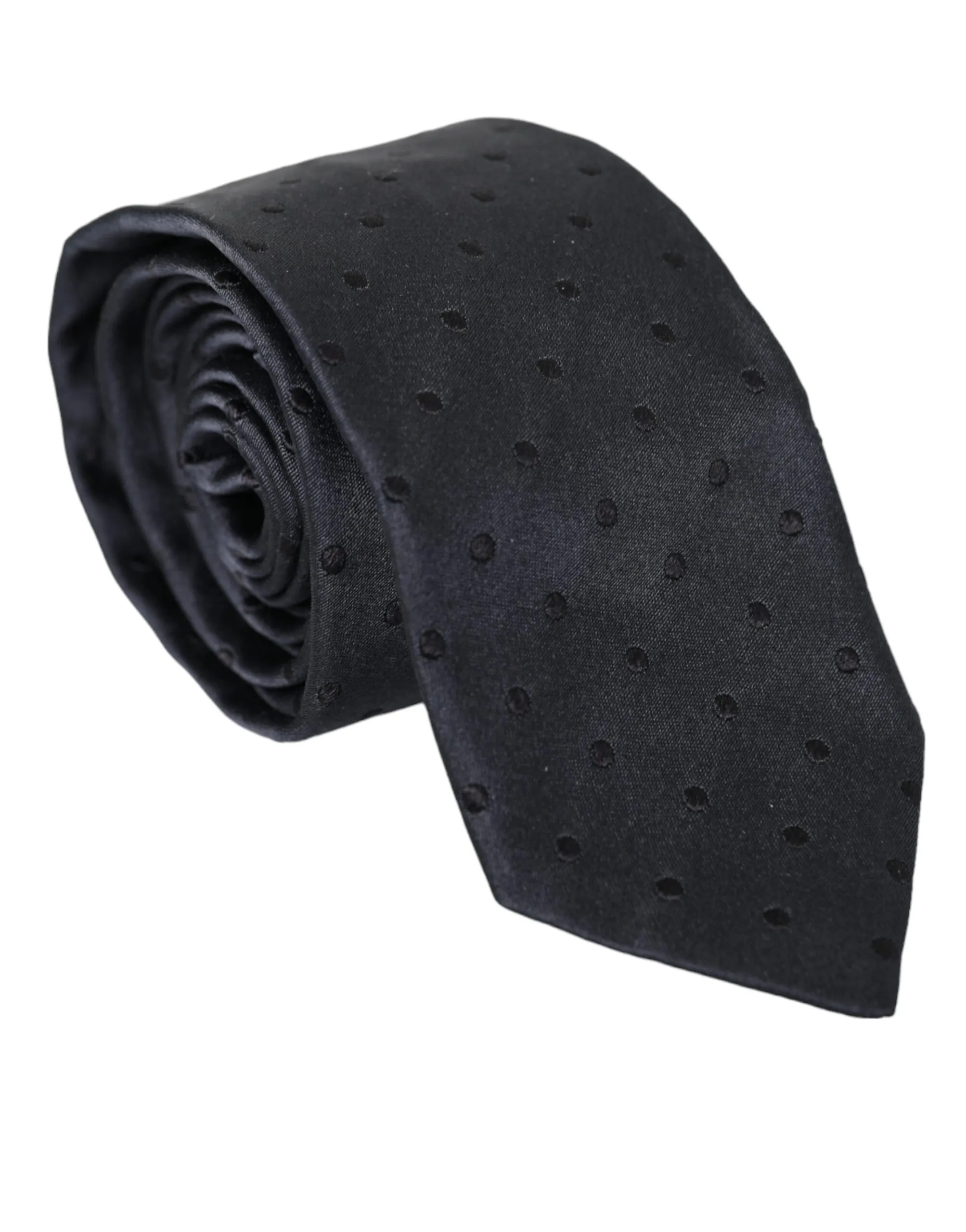 Dolce & Gabbana Men's Dark Blue Dotted Silk Adjustable Tie