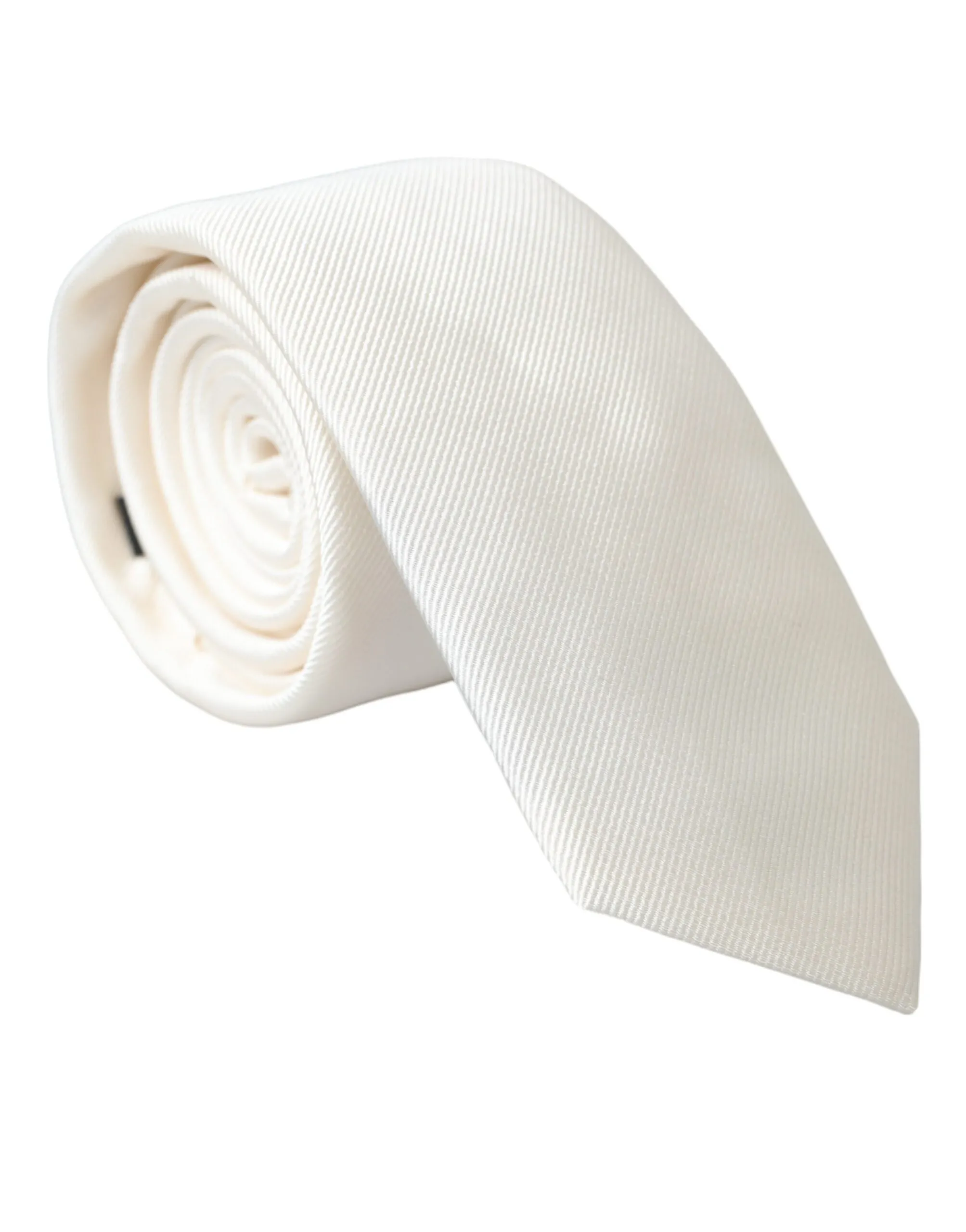 Dolce & Gabbana Men's White Solid 100% Silk Adjustable Tie