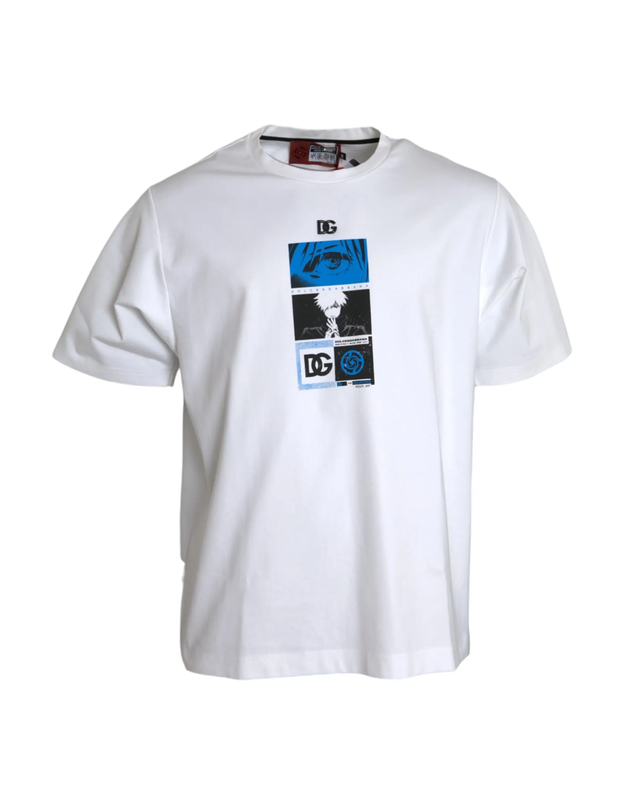 Dolce & Gabbana Men's White Jujutsu Kaisen Short Sleeves T-shirt