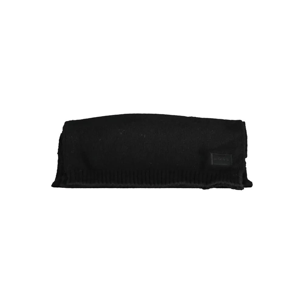 Hugo Boss Men's Black Cotton Scarf