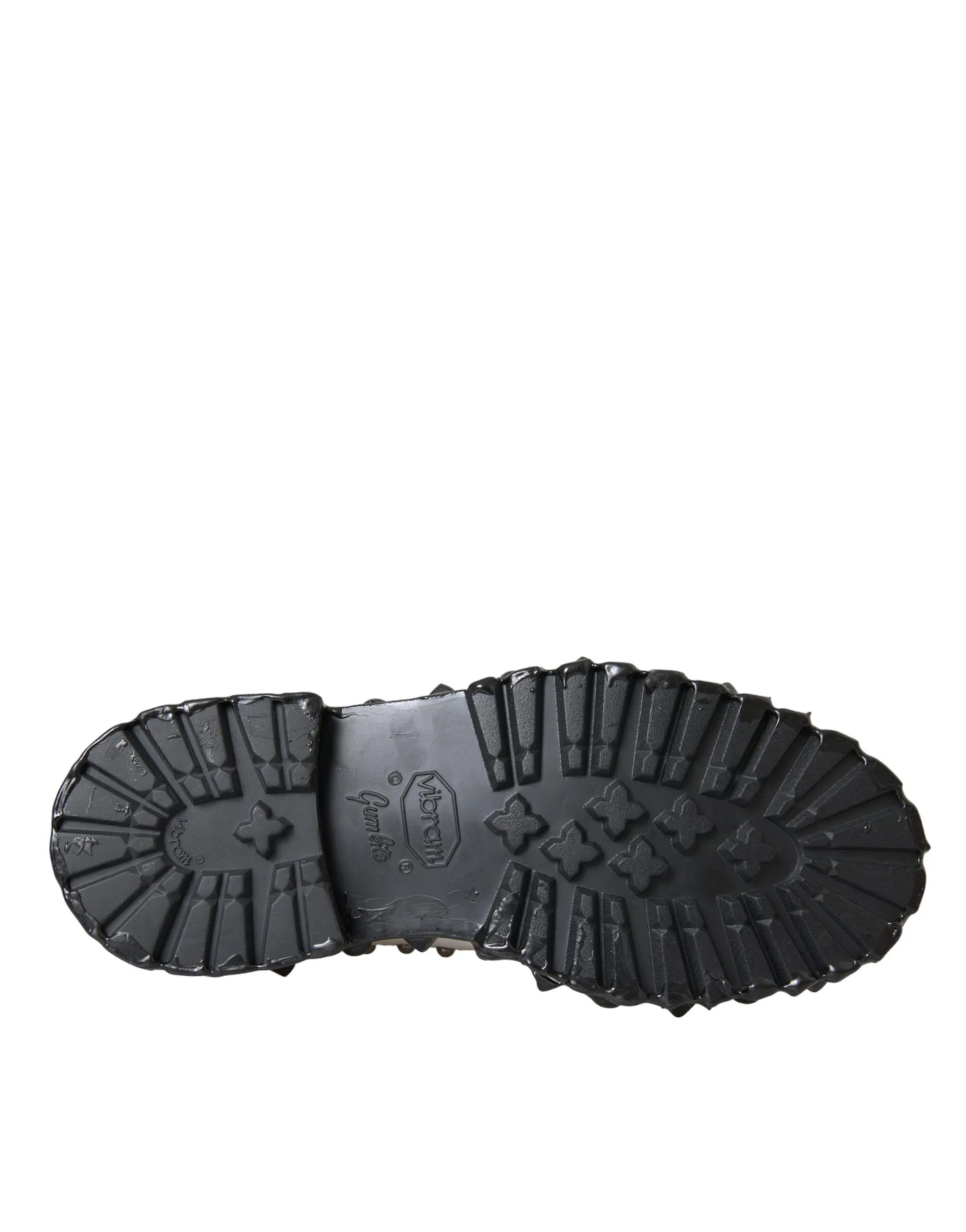Dolce & Gabbana Men's Black White Embellished Derby Formal Shoes
