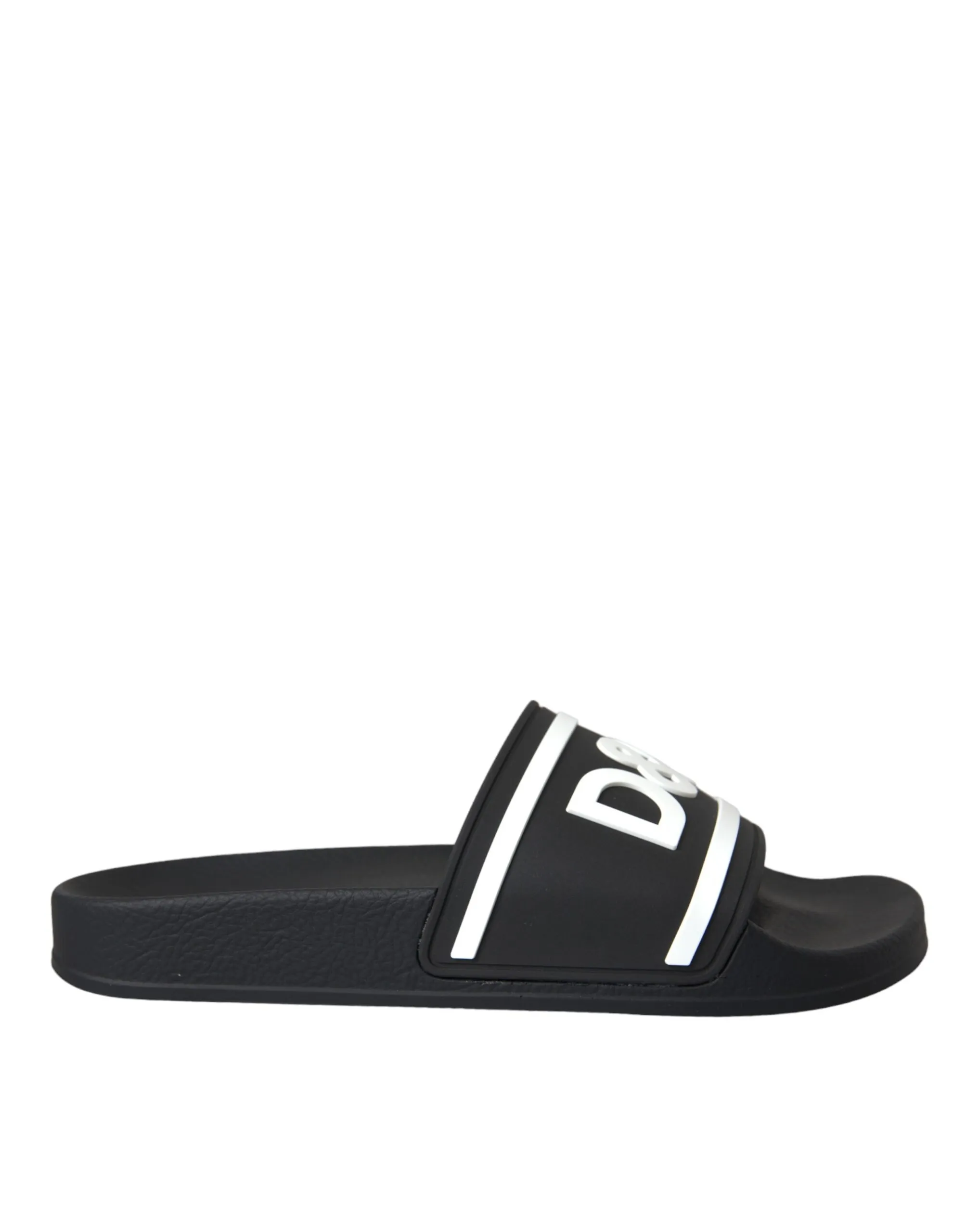 Dolce & Gabbana Men's Black White Sandals Rubber Beachwear Shoes
