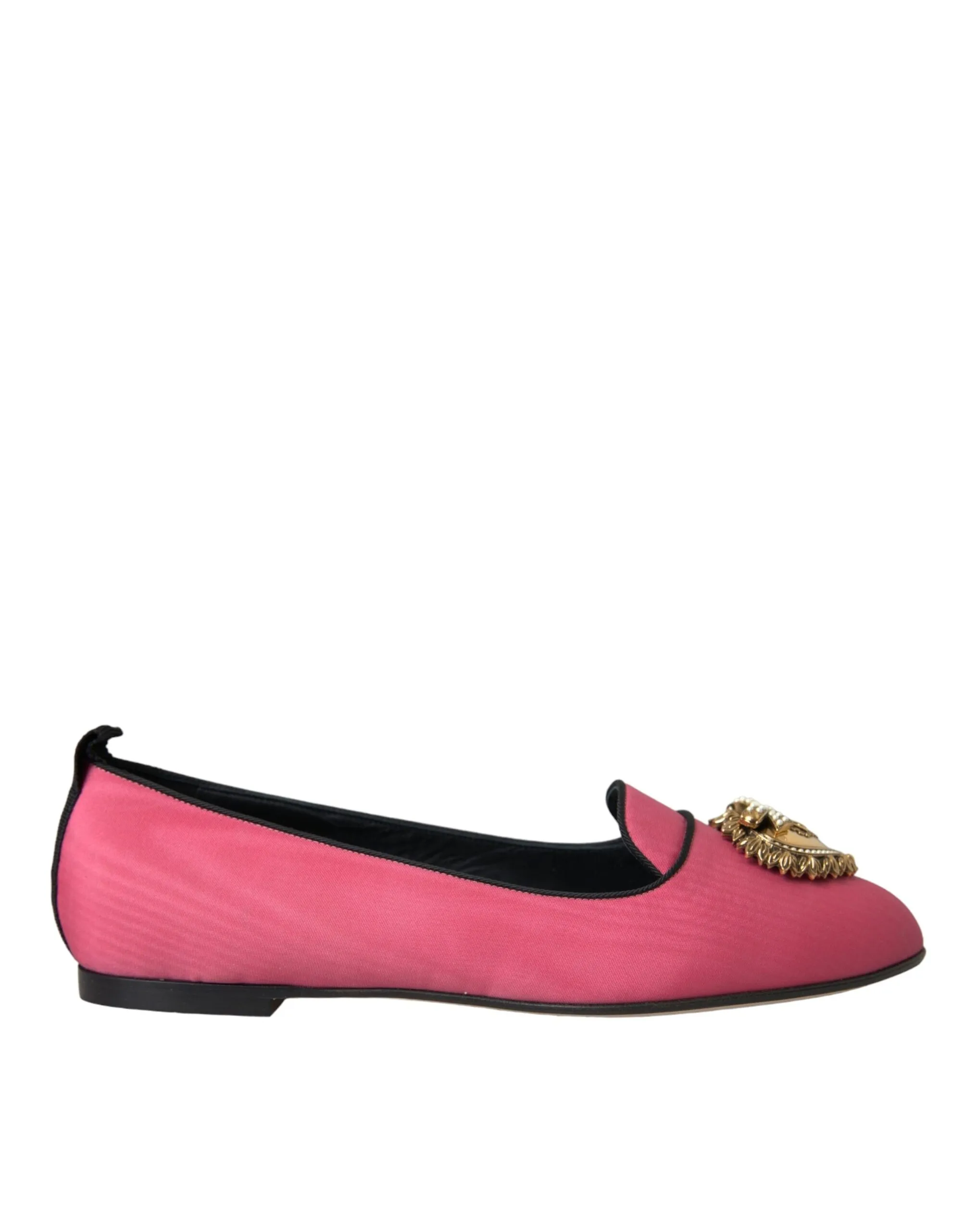 Dolce & Gabbana Women's Pink Velvet Slip On Loafers Flats Shoes
