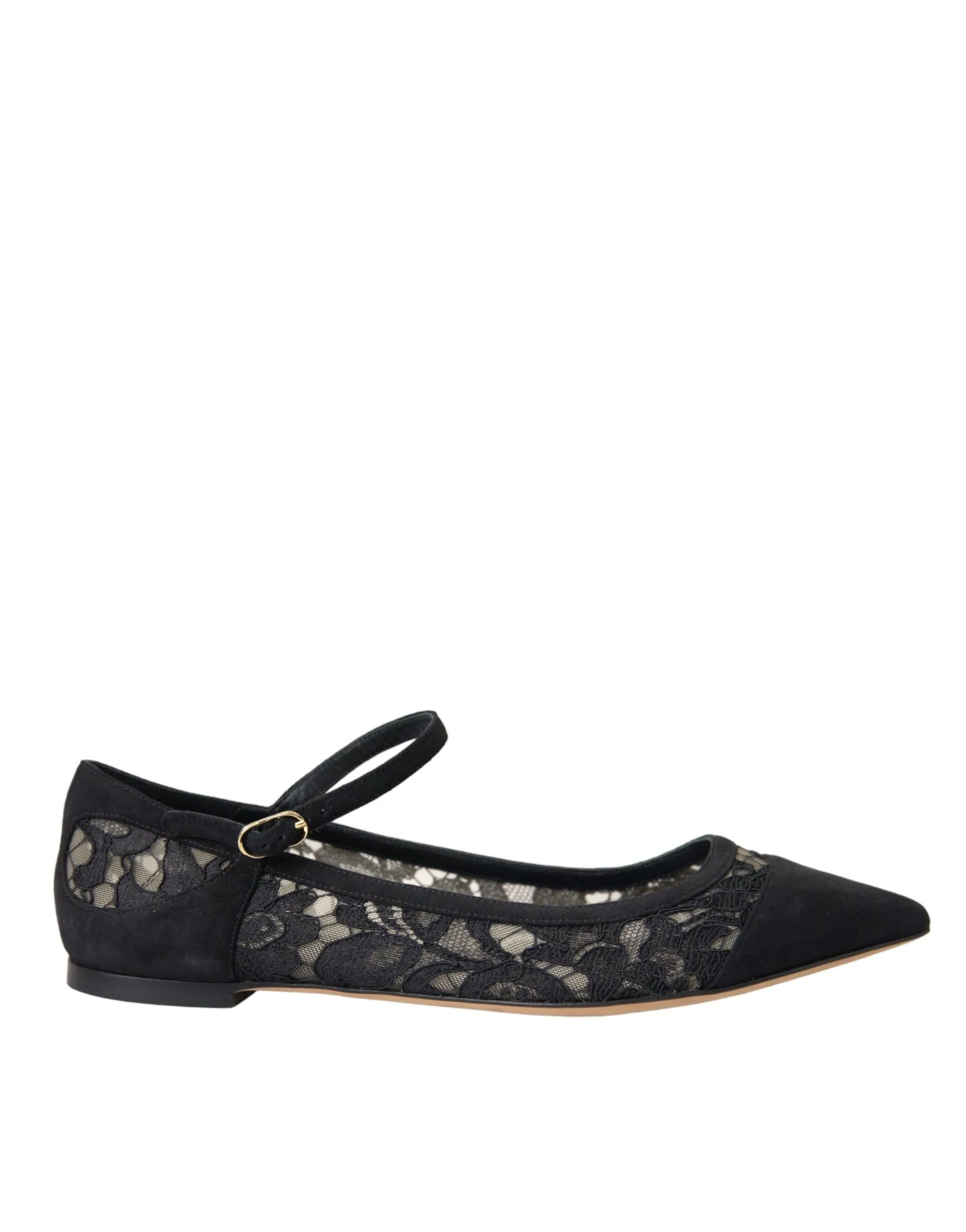 Dolce & Gabbana Women's Black Taormina Lace Bellucci Flats Shoes