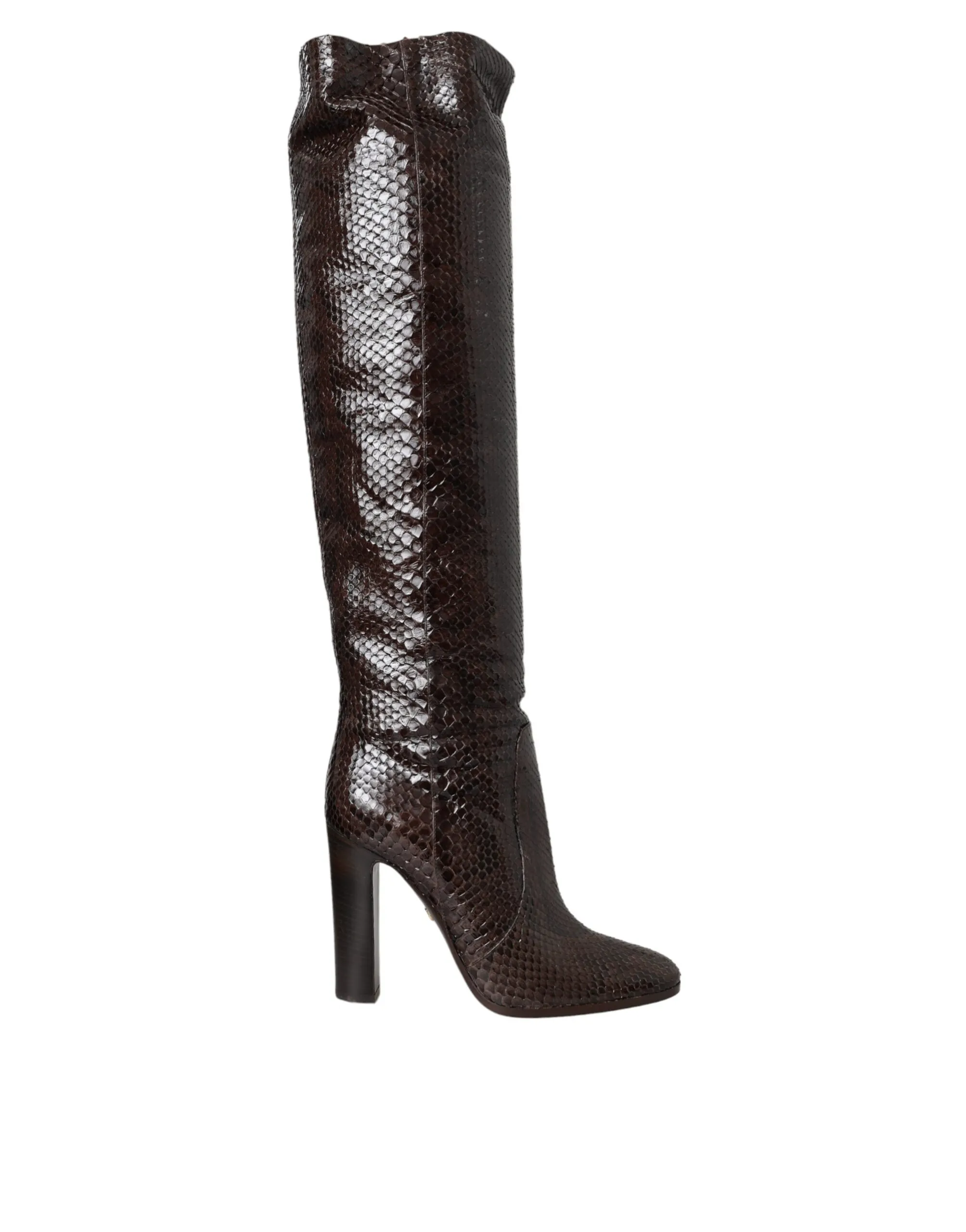 Dolce & Gabbana Women's Brown Exotic Leather Heels High Boots Shoes